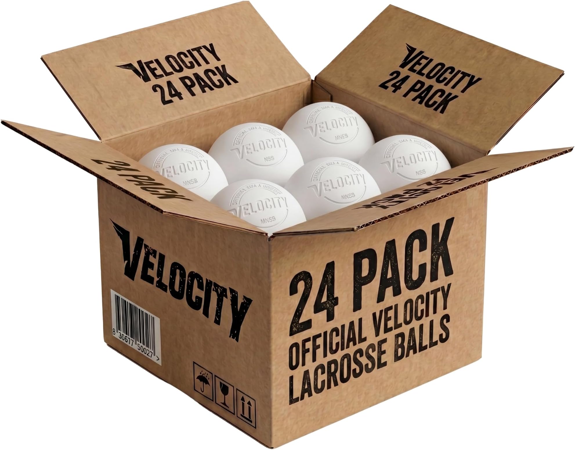 Velocity Lacrosse Balls - 1, 2, 3, 6, 12, 18, 24, 36, 60 and 120 Packs - for Practice, Official NFHS and College Approved Size