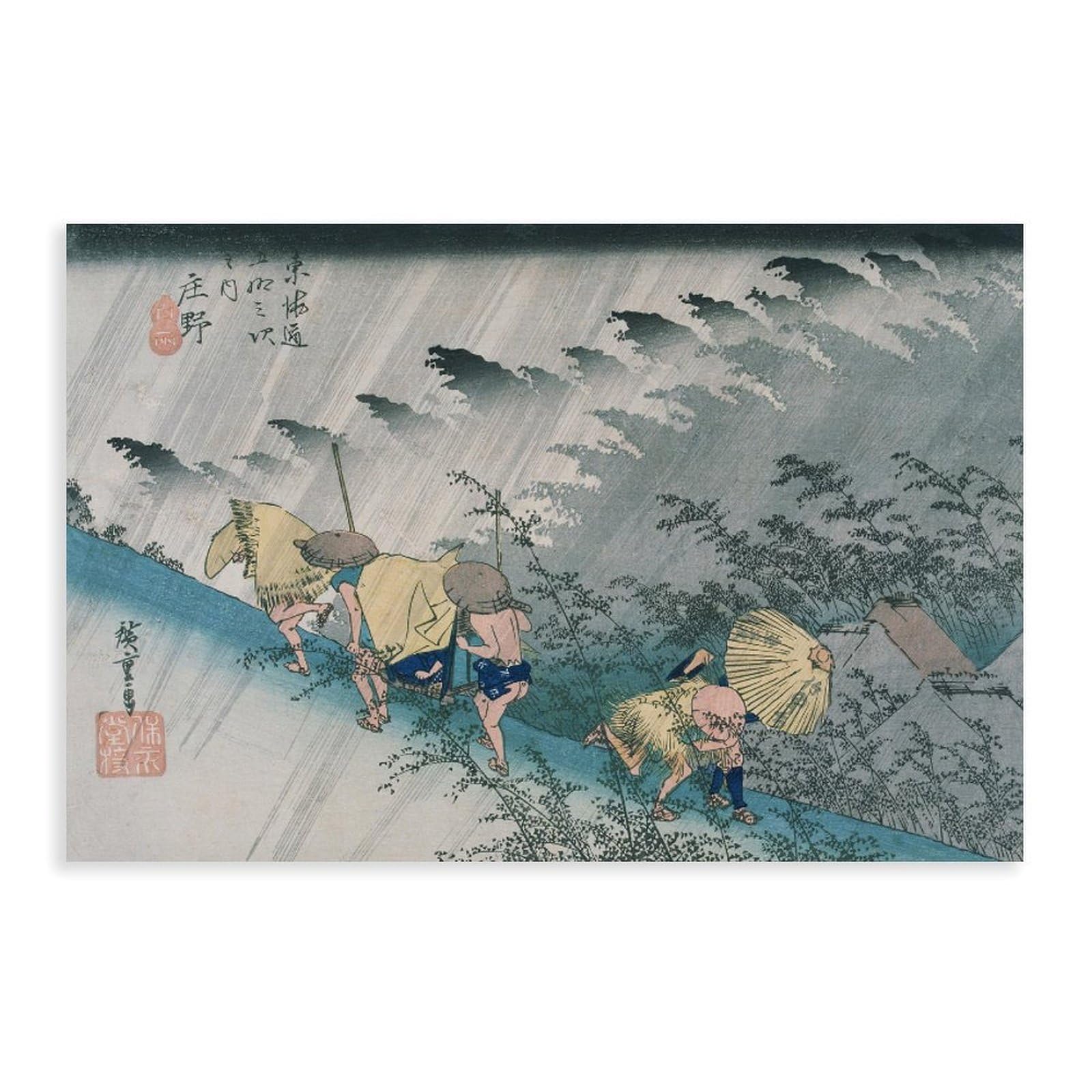 WCYB Japanese Ukiyo-e Utagawa Hiroshige - Shono from The Fifty-three Stations on Tokaido Highway Prints Posters Canvas Deco Paintings Wall Art For Office U