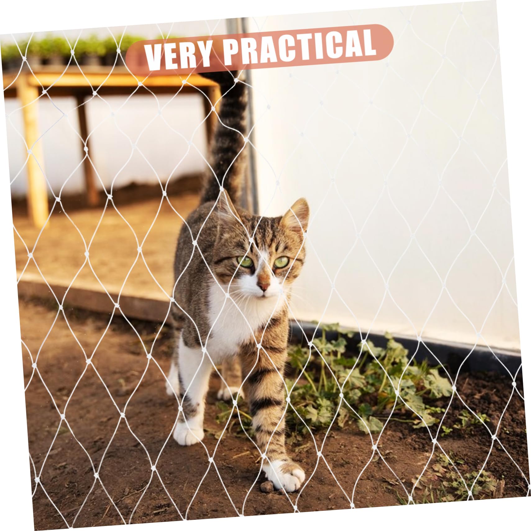 minkissy Rete per Balcone Gatti Anti-Caduta in Nylon Bianco | Finestre e Scale, Tagliabile e Resistente All'usura, Adatta anche Agli Uccelli