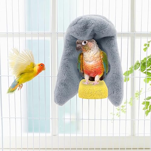 Miniatura 2 de Manta acogedora para pájaros, jaula de loro, cabaña cálida, nido de pájaros, hamaca colgante para periquitos, cacatúas, conure, gris africano