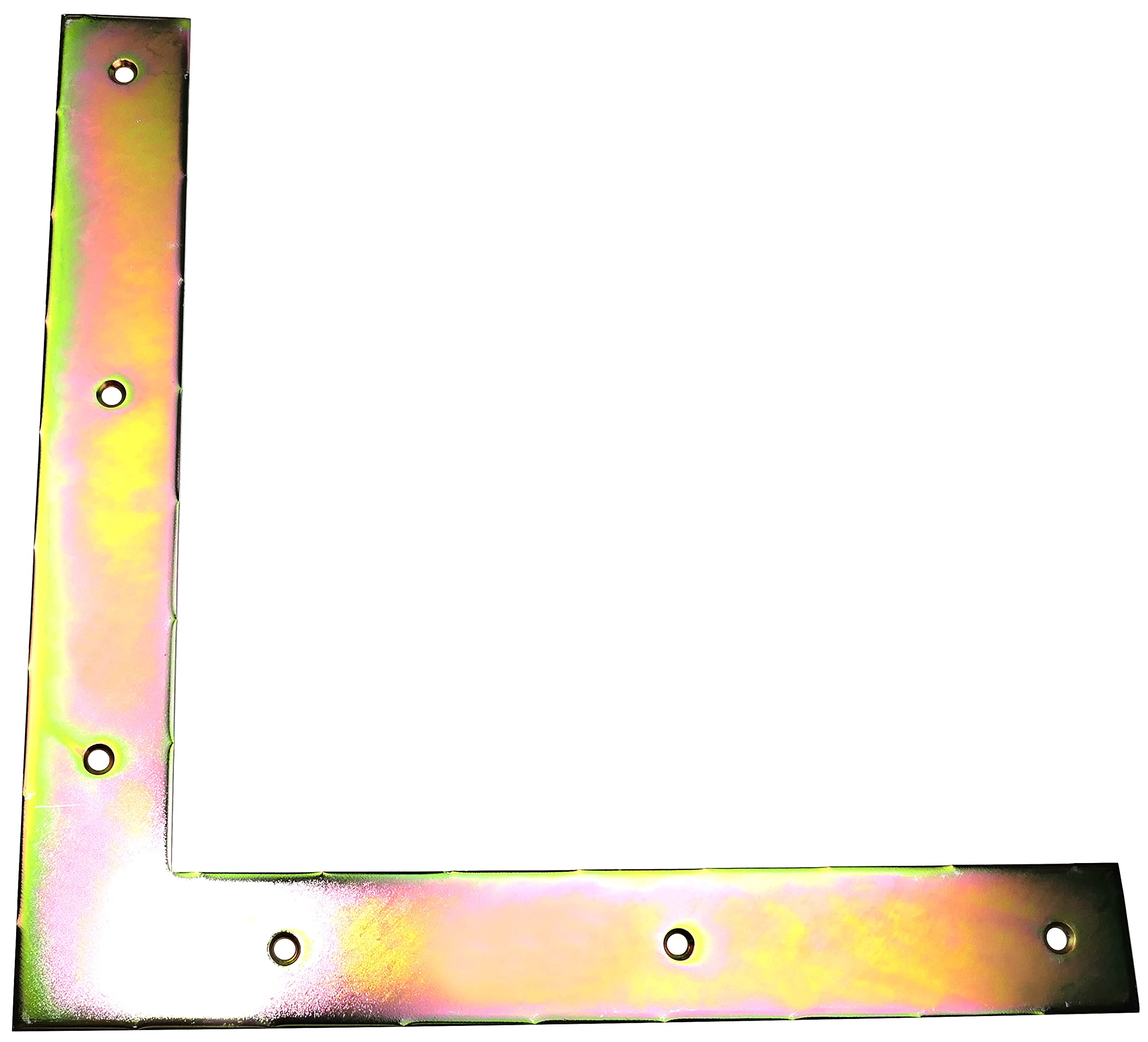 AERZETIX - C58809 - Lot de 2 Équerres d'assemblage et fixation plates 300x300x40x4 mm - équerre de cadre - charpente bois porte fenêtre - en acier zingué jaune