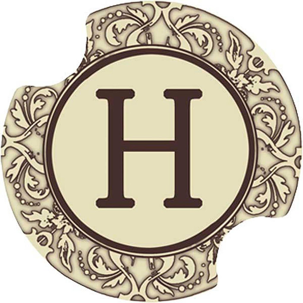 Thirstystone Monogram H Car Cup Holder Coaster, 2-Pack (DMH)