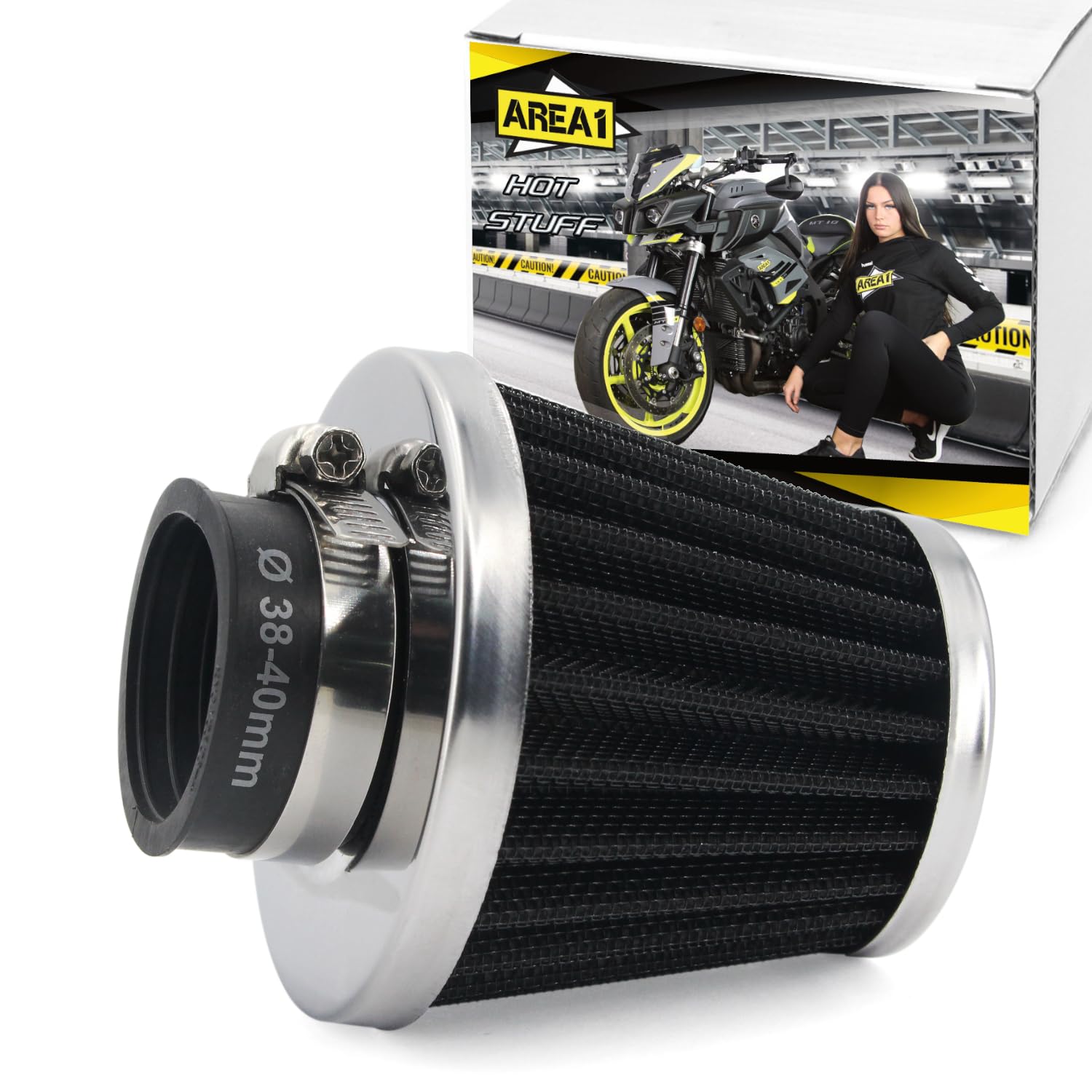 Luftfilter 37-40mm – Chrom Sportfilter Für Quad, Pit Bike, ATV, Motorrad, Universal