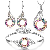 "Rise From the Ashes Phoenix Necklace Earrings & Bracelet Set&comma; Symbol of Luck and Renewal