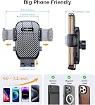 Coolpow Support de la tasse de voiture de téléphone pour voiture Ultra Stable & Ne jamais secouer le support de téléphone cellulaire Car Cupholder Support Cellulaire Auto Car Support pour iPhone 17 16 15 Galaxy S25 Tous les 4-7'' Téléphone
