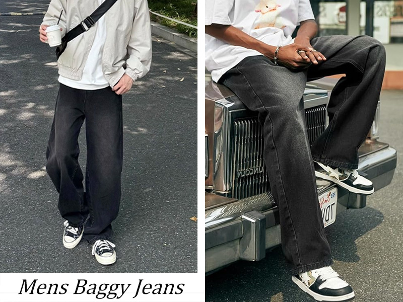 Watch Mens Baggy Jeans Y2k Skater Vintage Plain Pants on Amazon Live