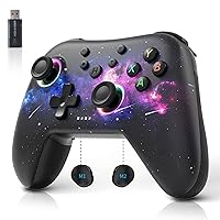 Vista 10 de AceGamer Pluto 2.4G Wireless Bluetooth Controller for PC/Switch/Switch 2/iOS/Android/Steam,TMR Joysticks,Hall Effect Triggers,4-Motors Negro