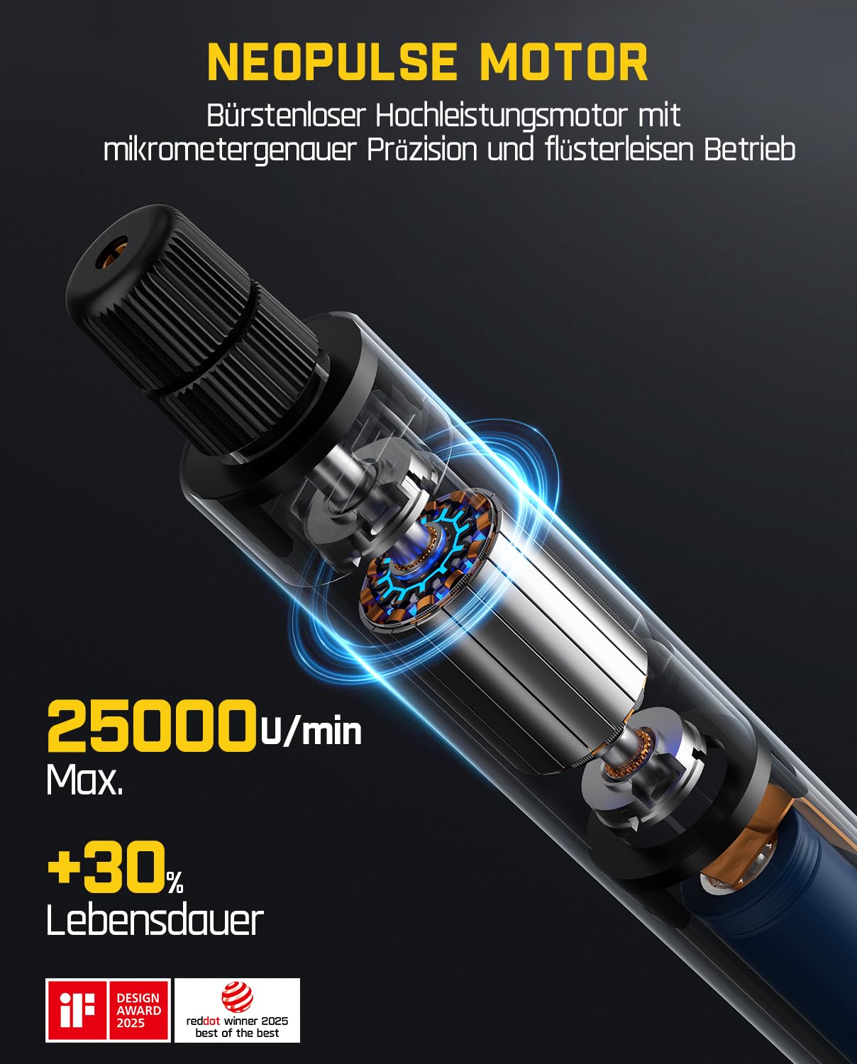 Fanttik F2 Master Mini Akku-Multifunktionswerkzeug, NeoPulse Motor, 5 Geschwindigkeiten, Revostor-Hub, 35 Zubehörteile