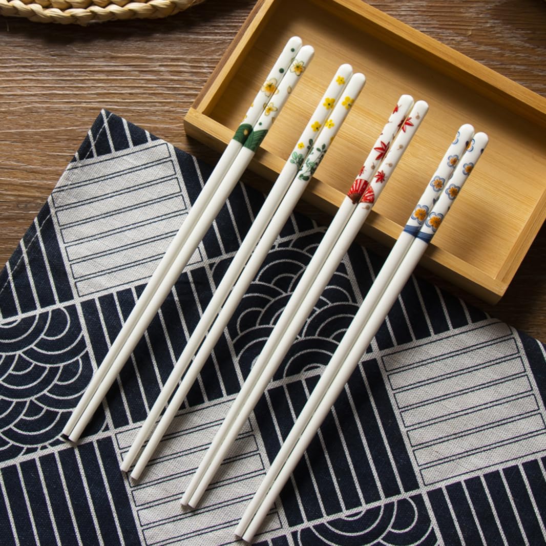 Baguettes en Porcelaine, Lot de 10 Paires, en céramique de Haute qualité, réutilisables, Classiques, Traditionnelles, élégantes, lavables au Lave-Vaisselle. D (f) (d, Taille Unique)
