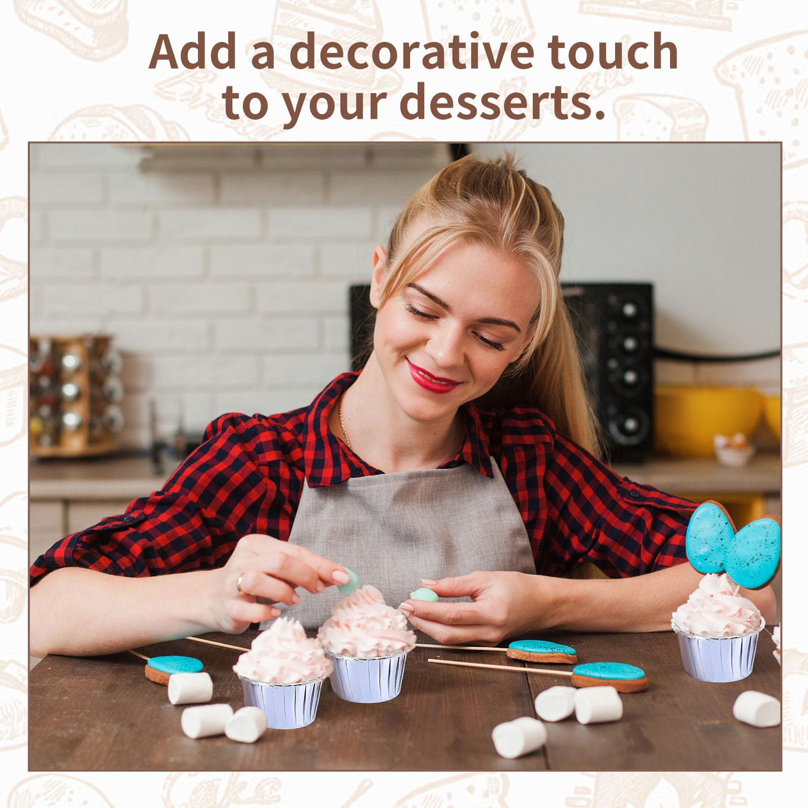 200 sztuk Muffin Cups Paper Cupcake Cups, Muffin Paper na imprezę, wesele, urodziny (zestaw 2)