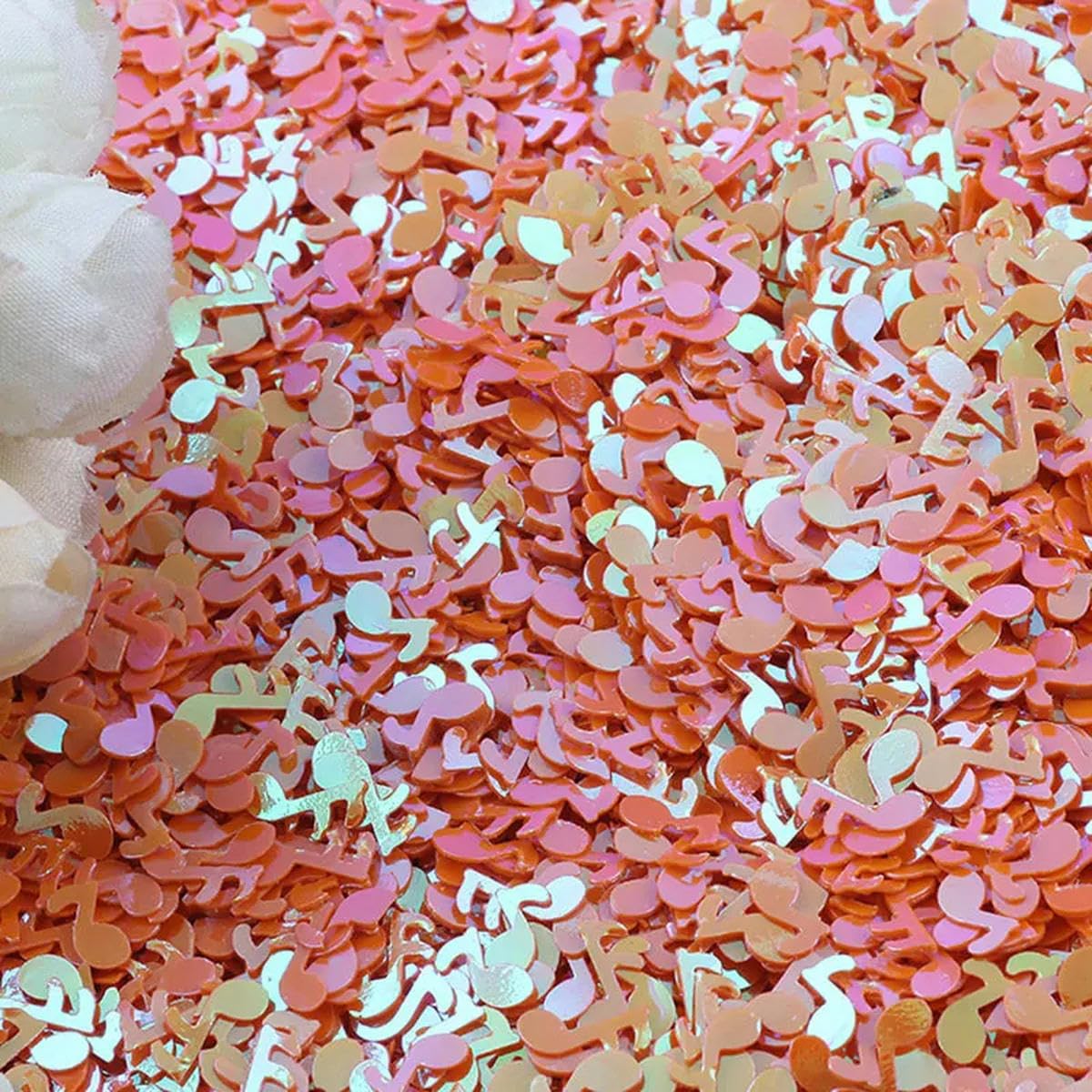 10g 20g 50g 10mm-orange-10mm 50g Musical Notation Sequins PVC Confetti Nail Art Decoration Wedding Sewing Crafts