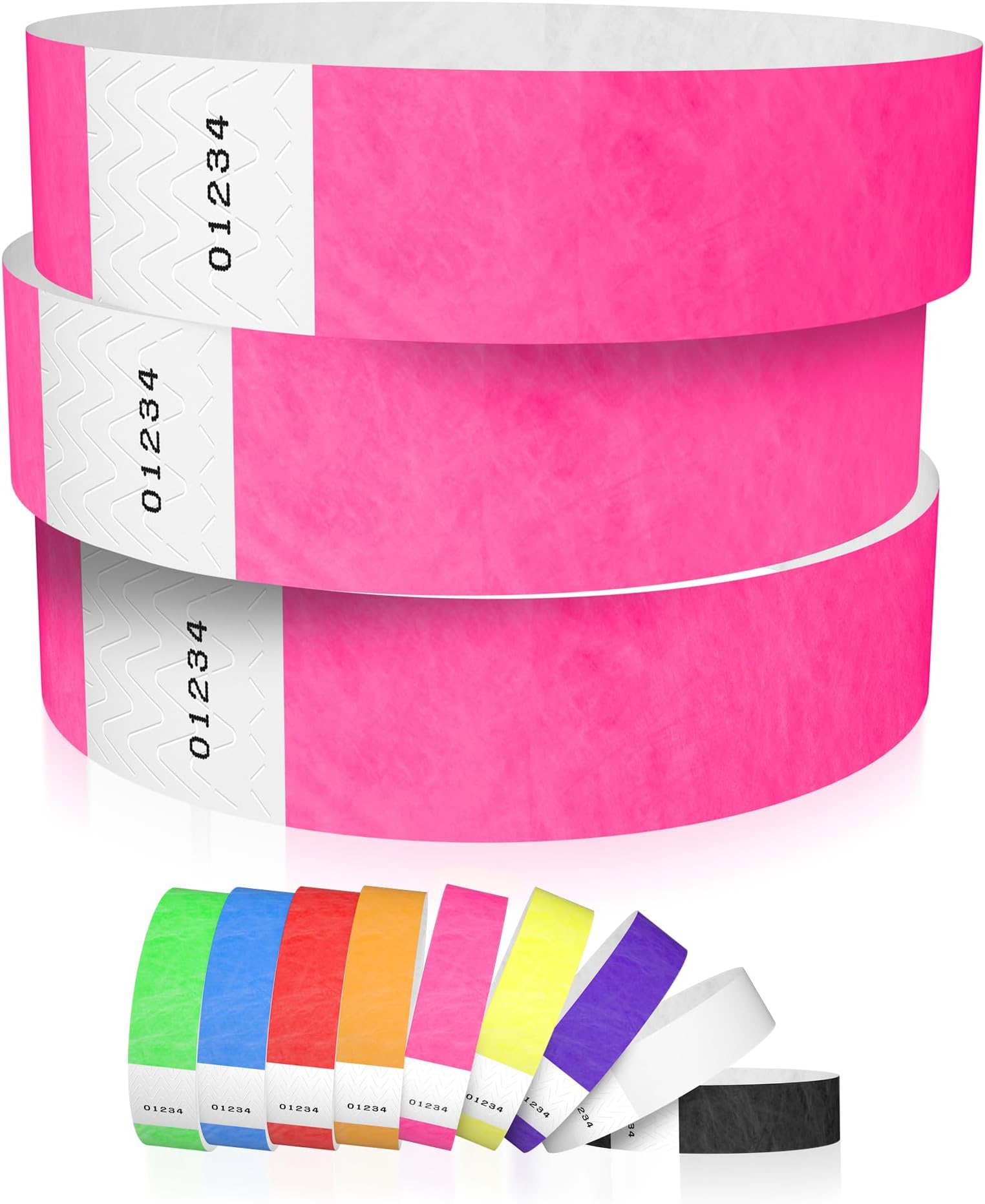 600 WristCo Neon Pink Tyvek Wristbands for Events - Tamper-Proof Design & Fluorescent Color Prevent Reuse Premium-Grade Bracelets for Hospital & Medical ID, Party & VIP Identification