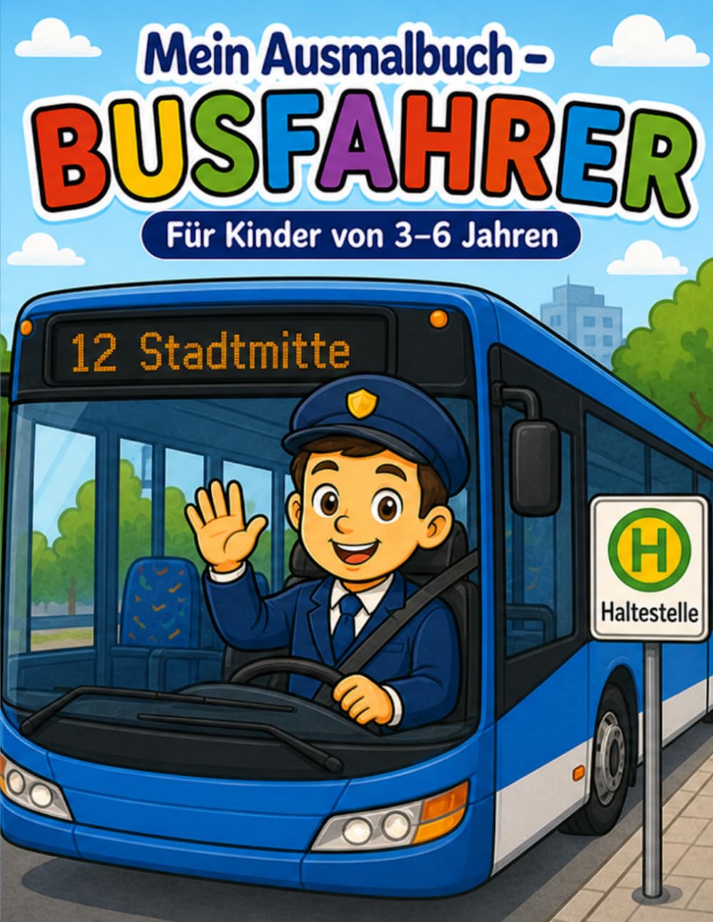 Mein Ausmalbuch - Busfahrer: Für Kinder von 3-6 Jahren | Kreativer Malspaß rund um Bus und Verkehr | Für Rechts- & Linkshänder geeignet (Mein Ausmalbuch - Berufe entdecken)