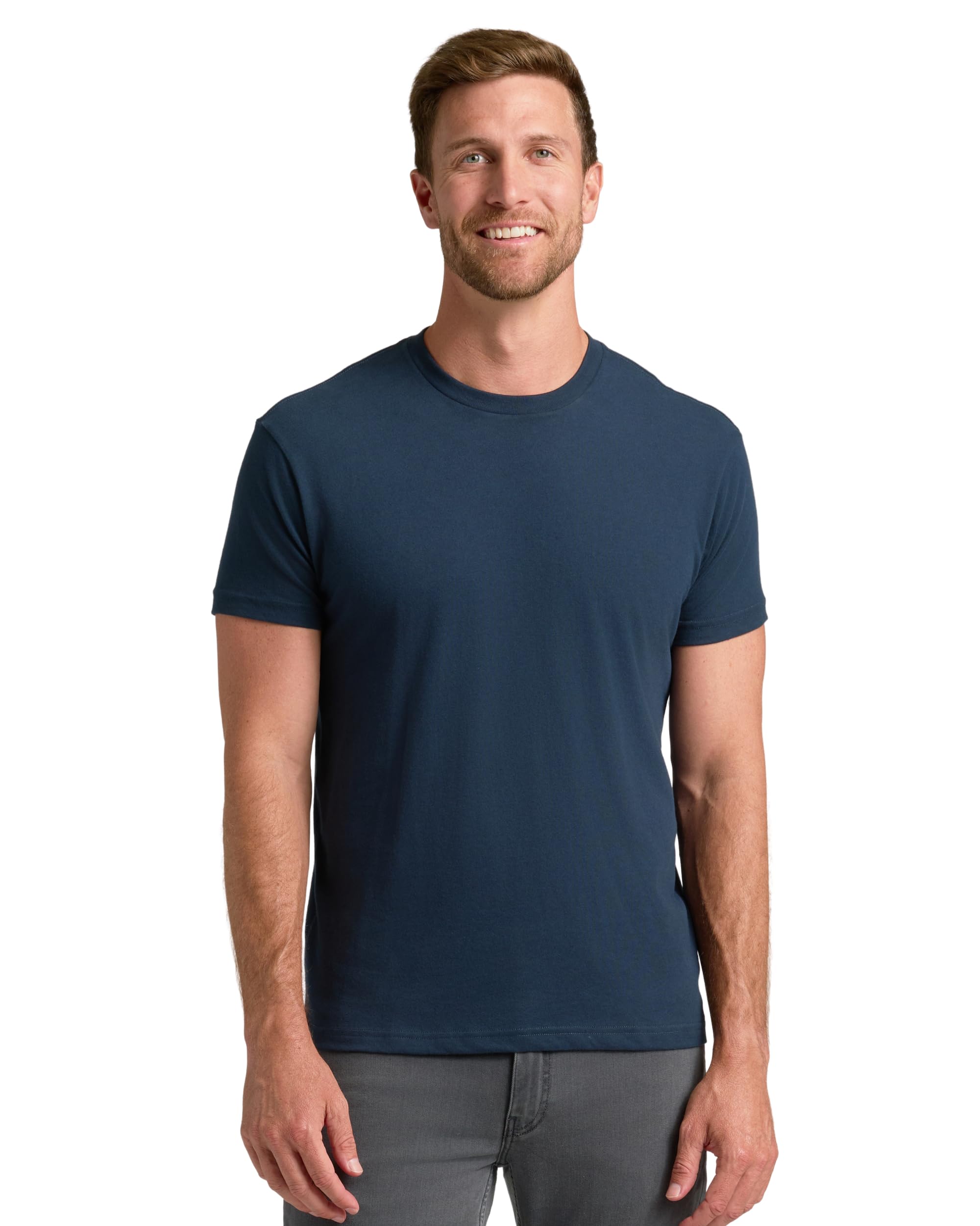 True Classic Men's Cotton Blend Round Neck T-Shirt, Half Sleeve, Black