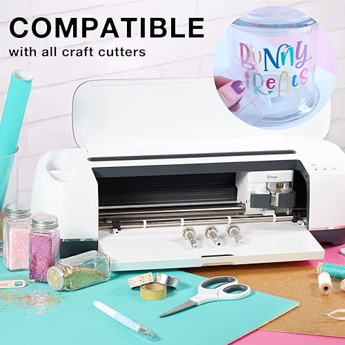 Miniatura 6 de JANDJPACKAGING Vinilo permanente blanco  Paquete de 14 vinilos adhesivos blanco mate de 12 x 12 pulgadas, vinilo blanco para Cricut, Silhouette,