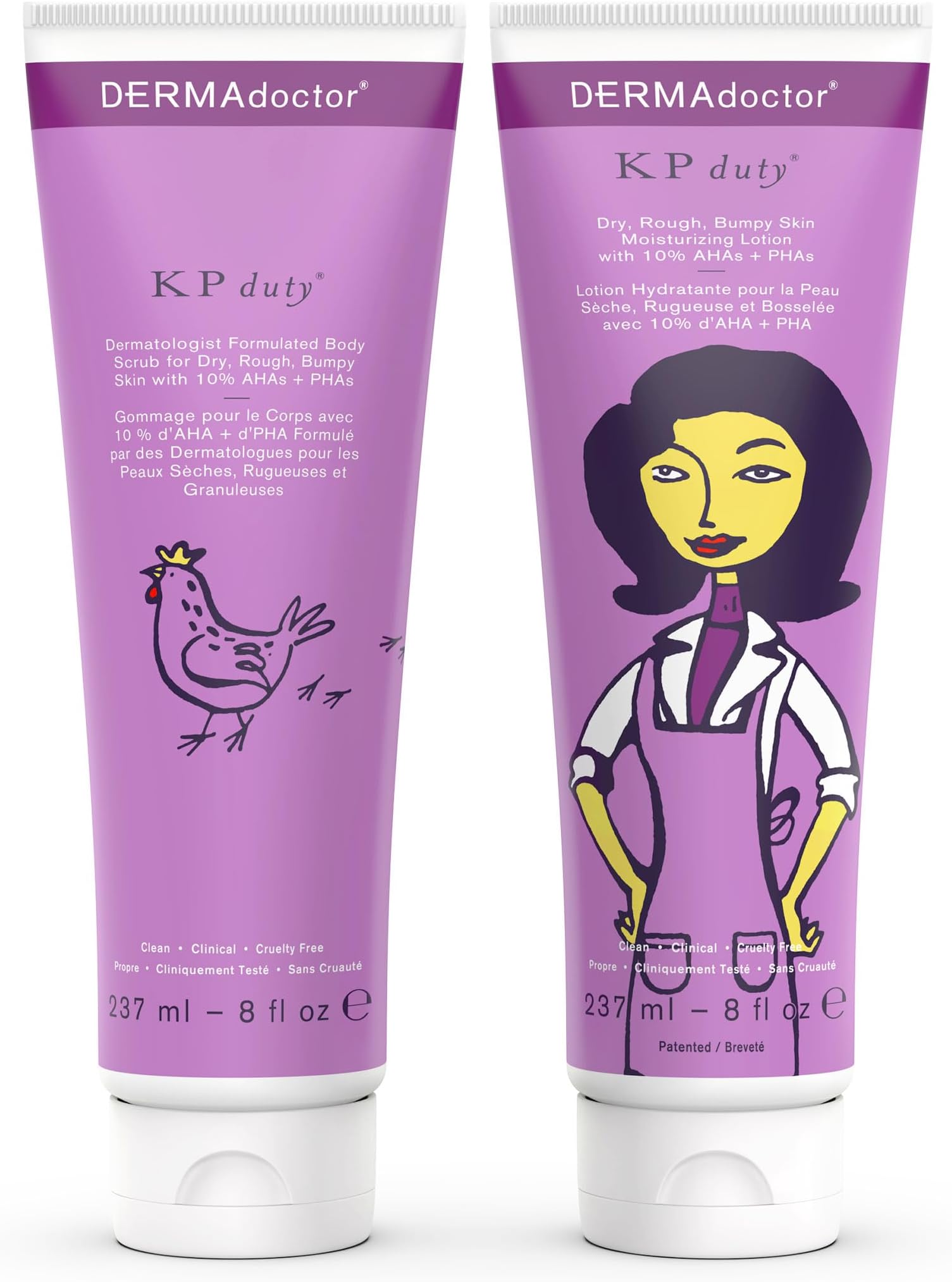 DERMAdoctor KP Duty Kit for Women - 2 x 4.06 oz Step1 Body Scrub, Step 2 Moisturizing Therapy