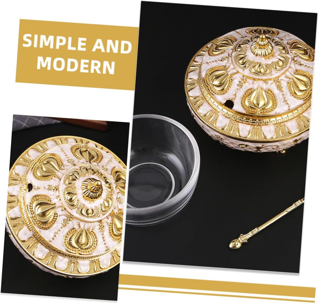 Healifty Tulip Clamshell Condiment Jar Large Kitchen Spice Storage Pot Multi-function Household Seasoning Container for Countertop Use