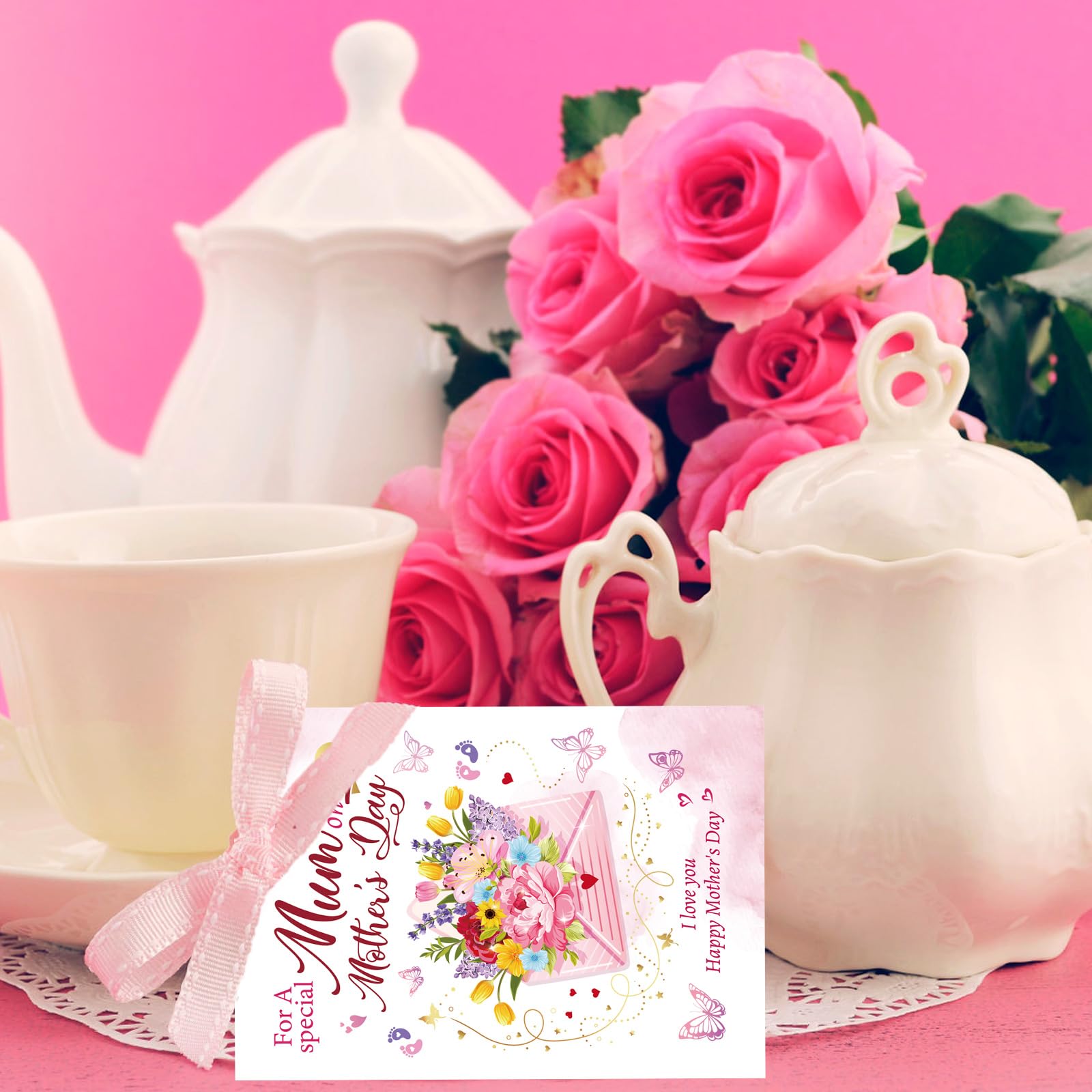 DPKOW Happy First Mothers Day Card for Mum Mummy 1st Mothers Day Card and Keyring - Image 4