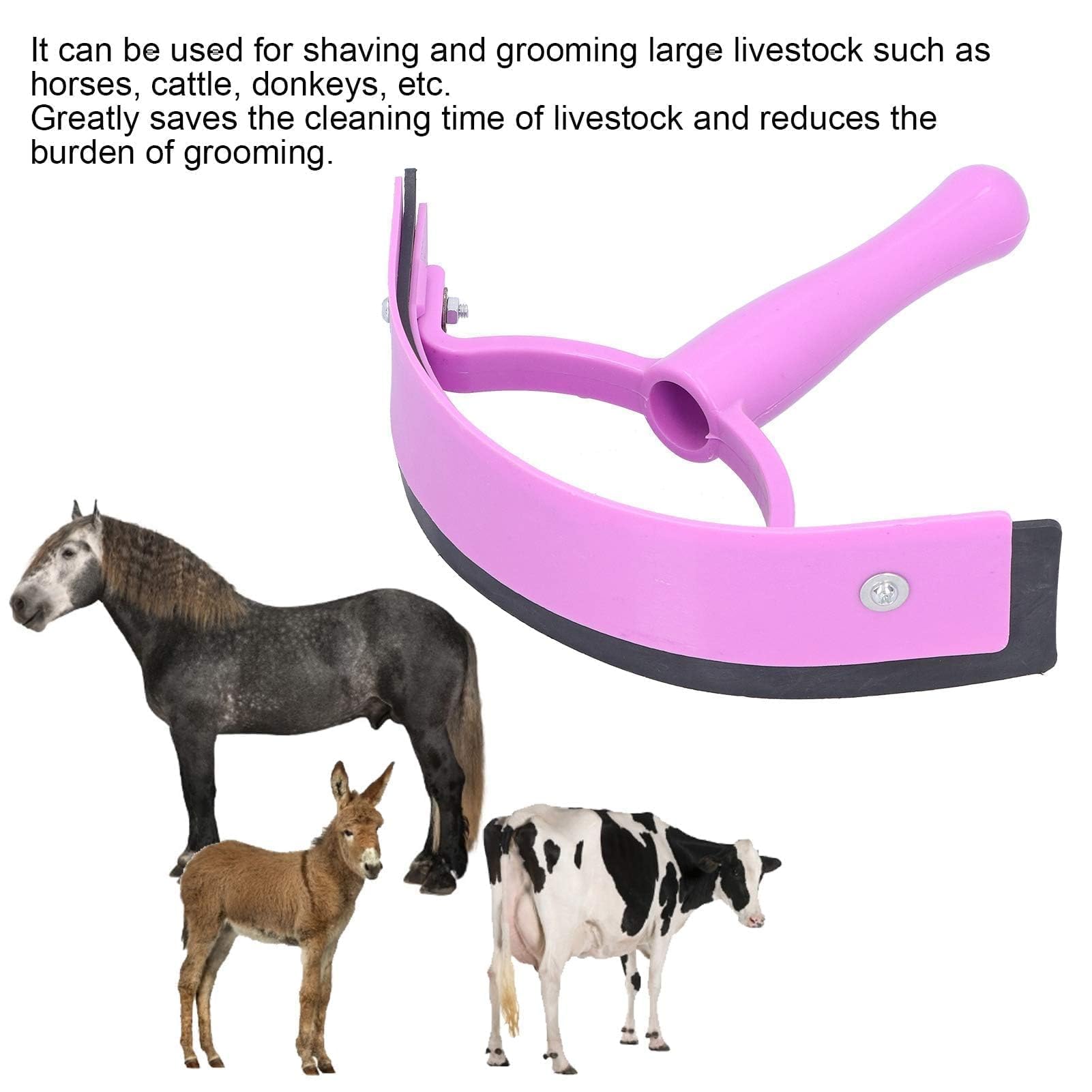 Cyrank Raspador De Goma para Caballos, Agarre Suave, Plástico, Goma, Rascador De Sudor para Caballos, Suministros De Baño para Caballos