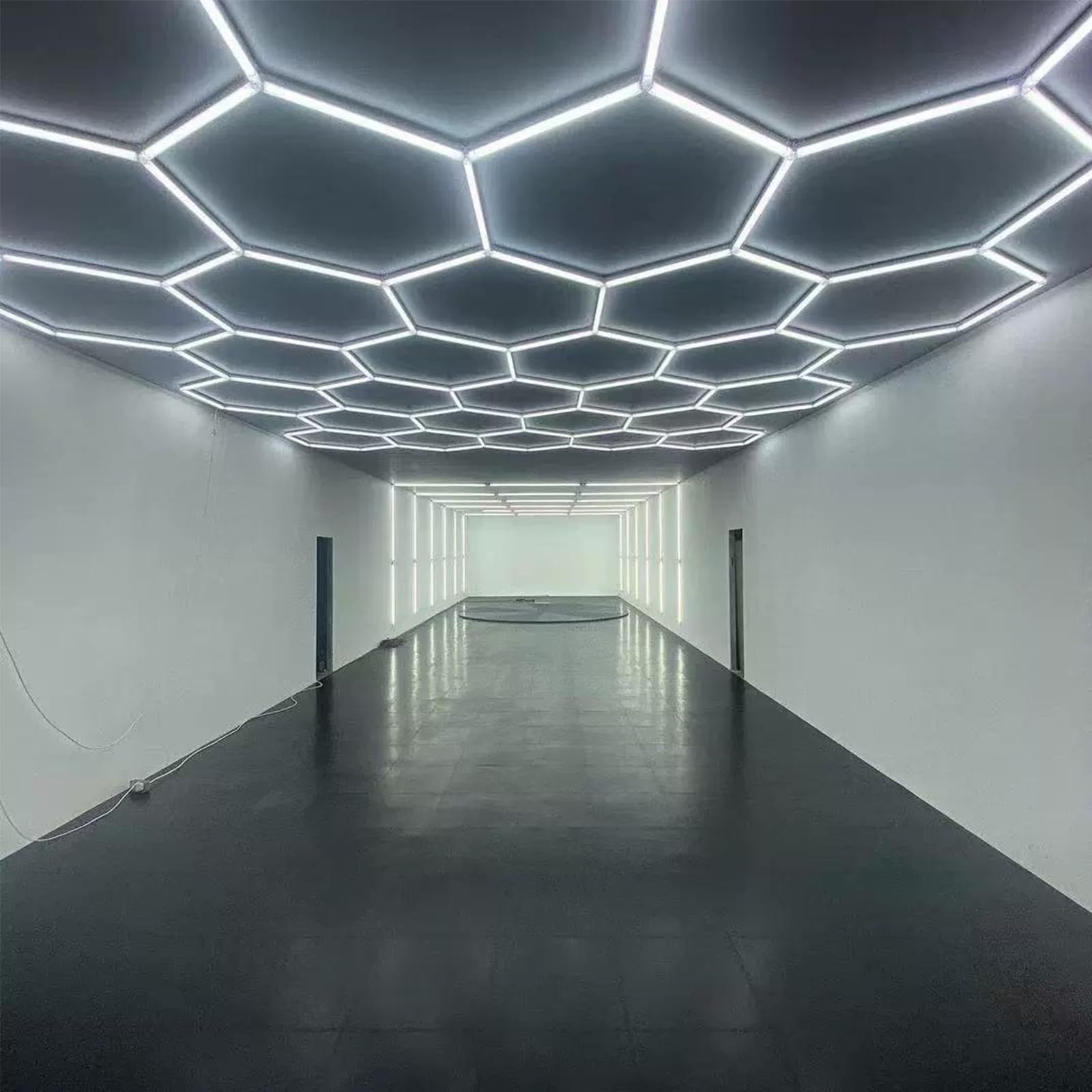 5 rejillas / 14 rejillas DIY llevó luz de techo de panal de abeja luces led, luces de la tienda de la rejilla hexagonal luz de techo enchufable para almacén taller gimnasio A