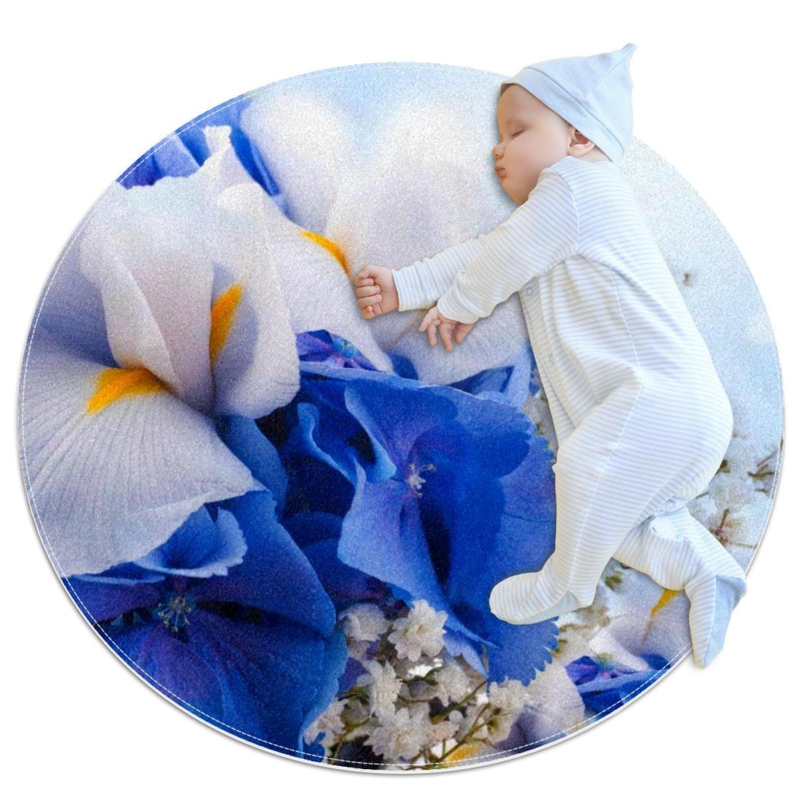 Tapis de jeu pour enfants rond JDEZ pour isoler le sol froid de la chambre