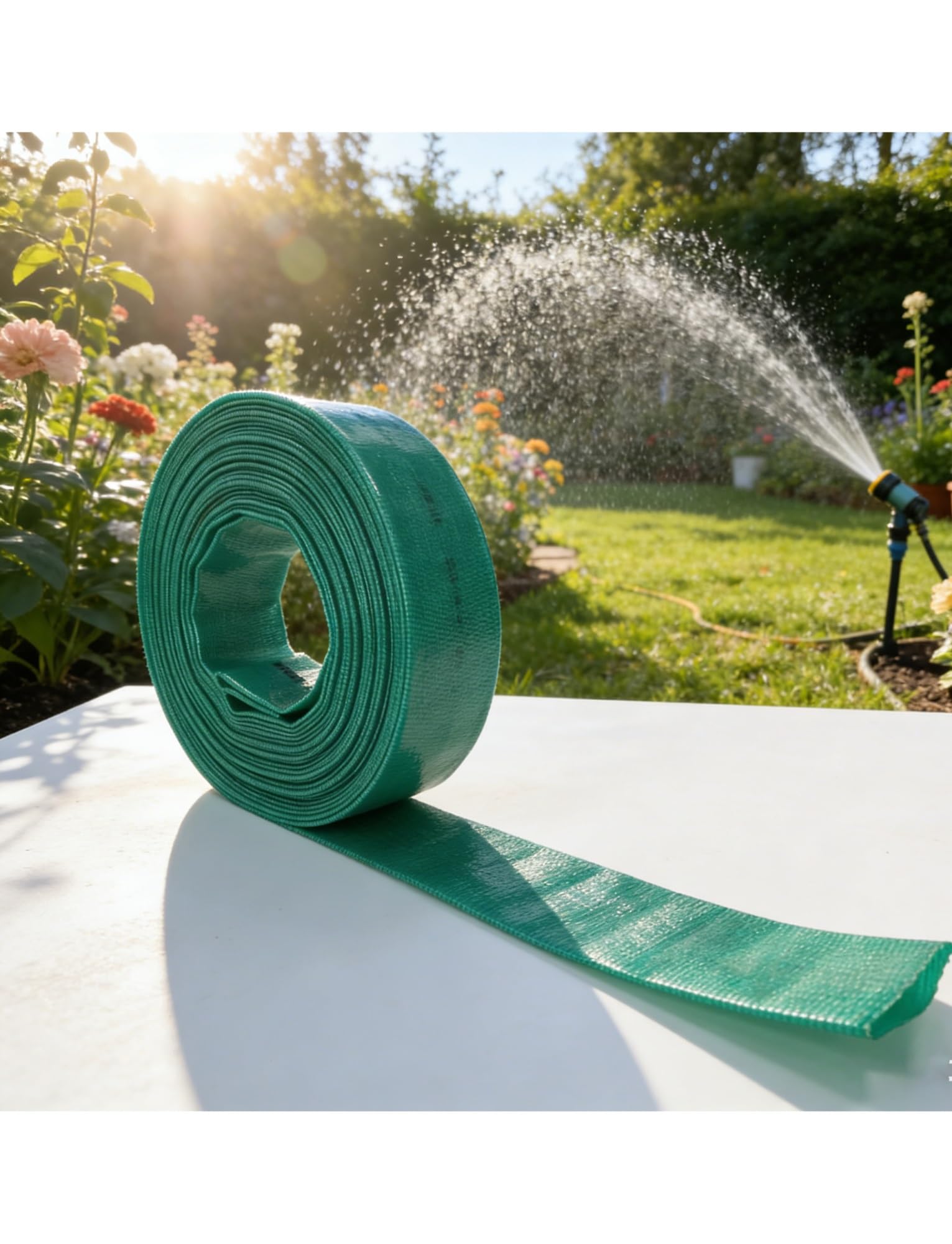 Lcuvimpex Green Pool Backwash Hose, Pvc Lay Flat Hose Reinforced Water Discharge Irrigation Multicolor Multiple Sizes(,Id 1Inch- 50M)