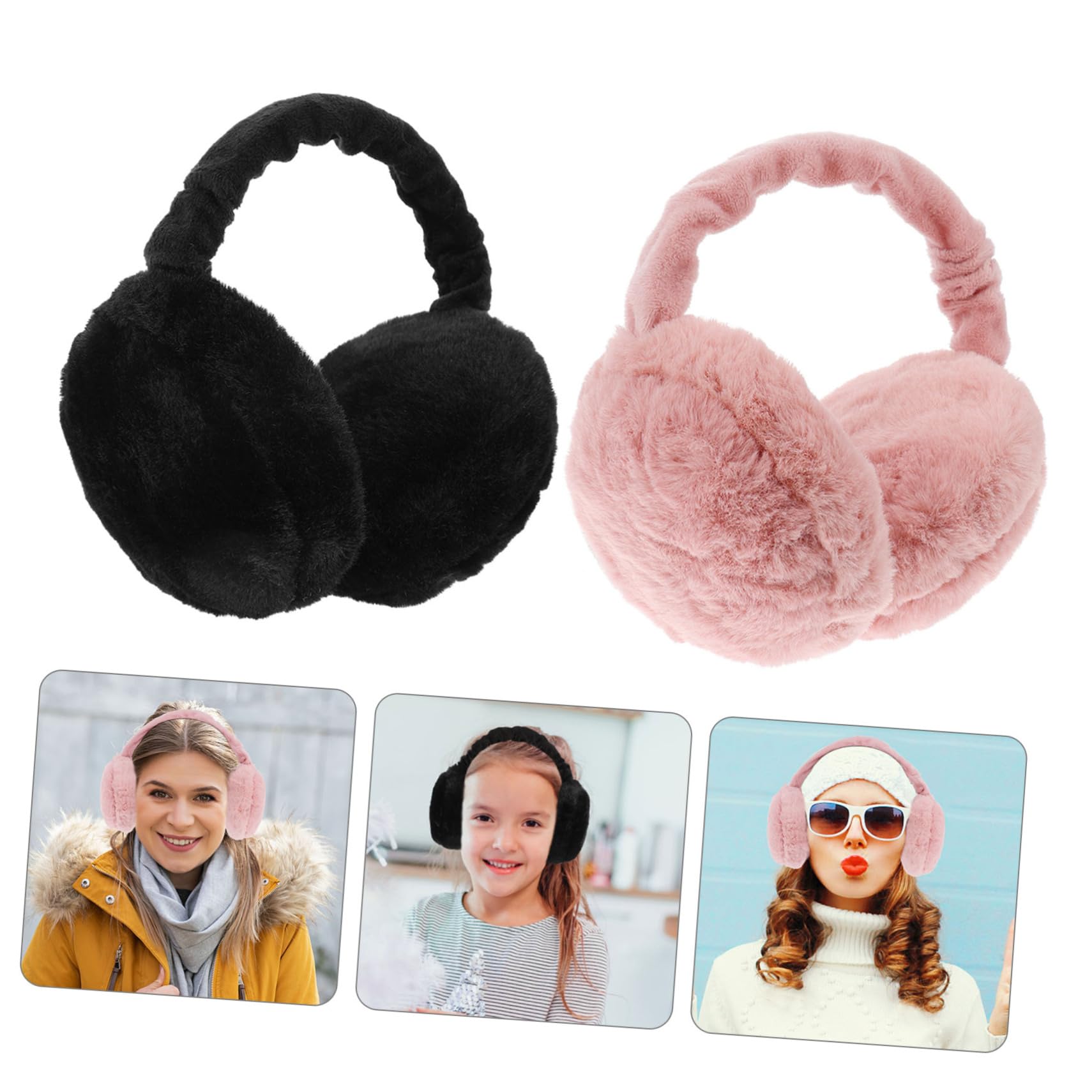 Orejeras de Felpa Plegables 2 Piezas Poliéster Invierno