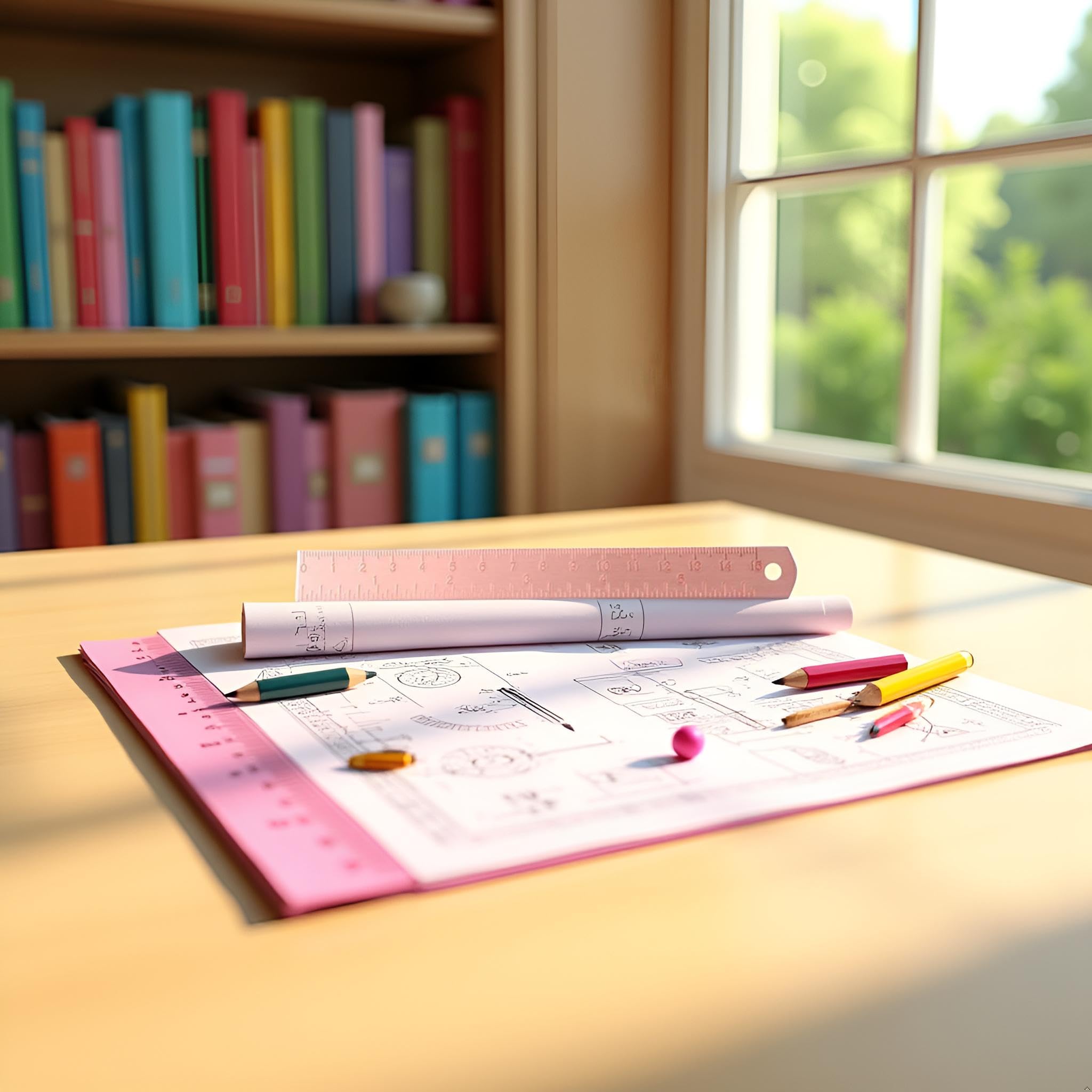 Rose Gold Metal Ruler - 1-Piece Drawing & Measuring Tool, Bookmark Style, For School, Office, Or Math Geometry