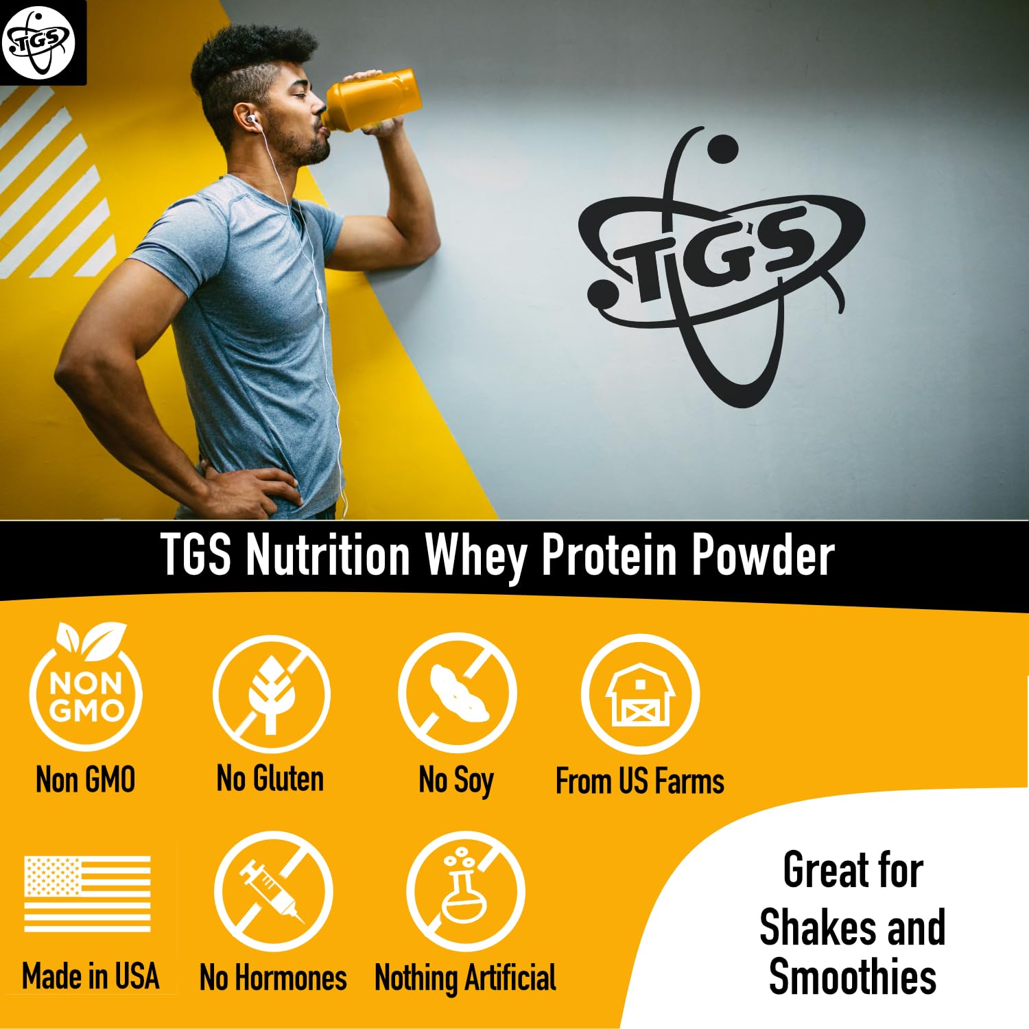 TGS All Natural 100% Whey Protein Powder - Unflavored, Undenatured, Unsweetened - Low Carb, Soy Free, GMO Free (2 lb)