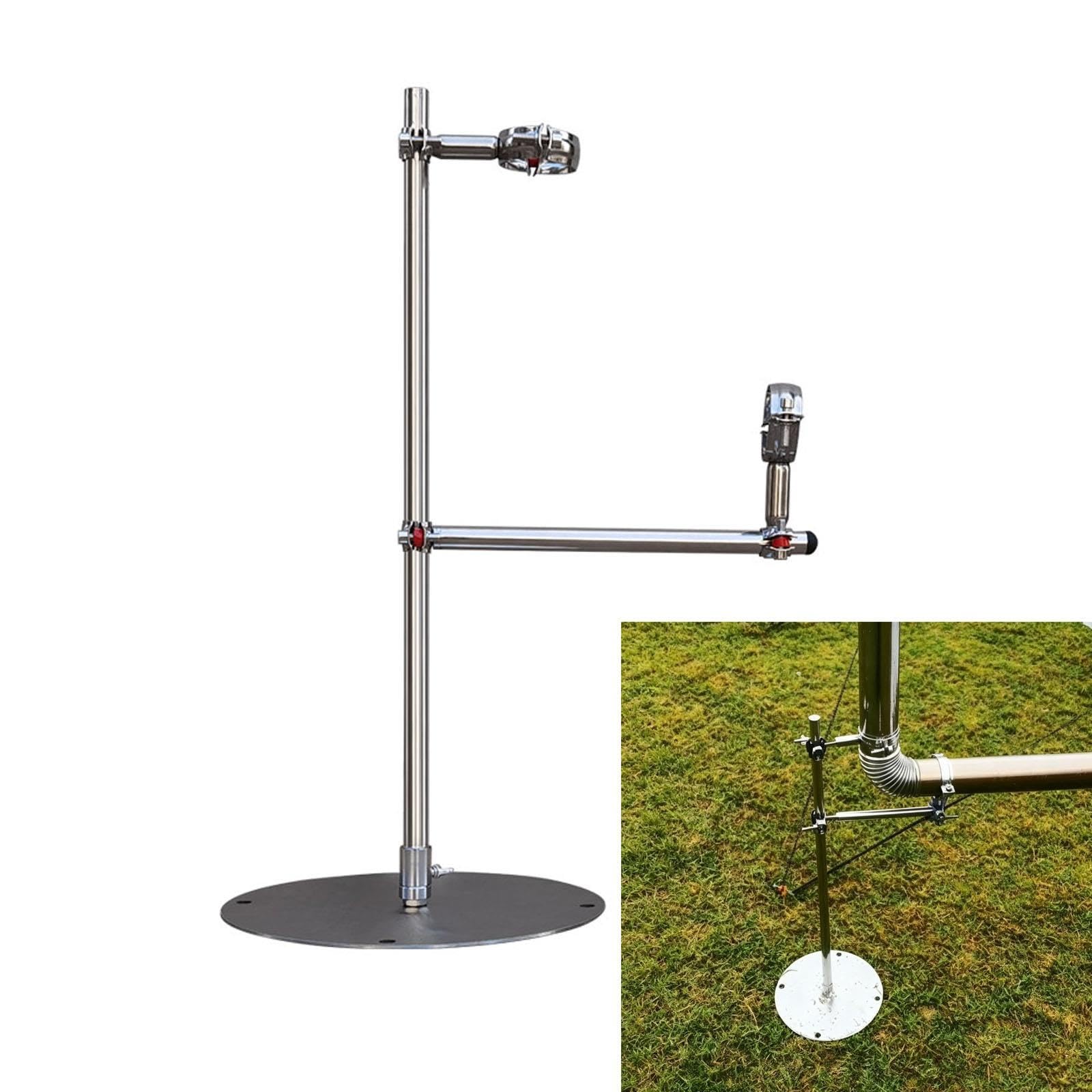 Support Tuyau Cheminée Inox, Kit Cheminée Latérale pour Poêle de Tente