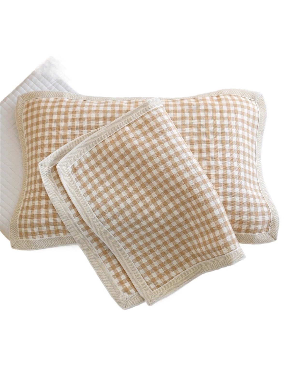 Silk pillowcase Silk Pillow Cover Summer Flax Cooling Pillowcase Infant Adult Ice Comfortable Breathable Fabric(Brown)