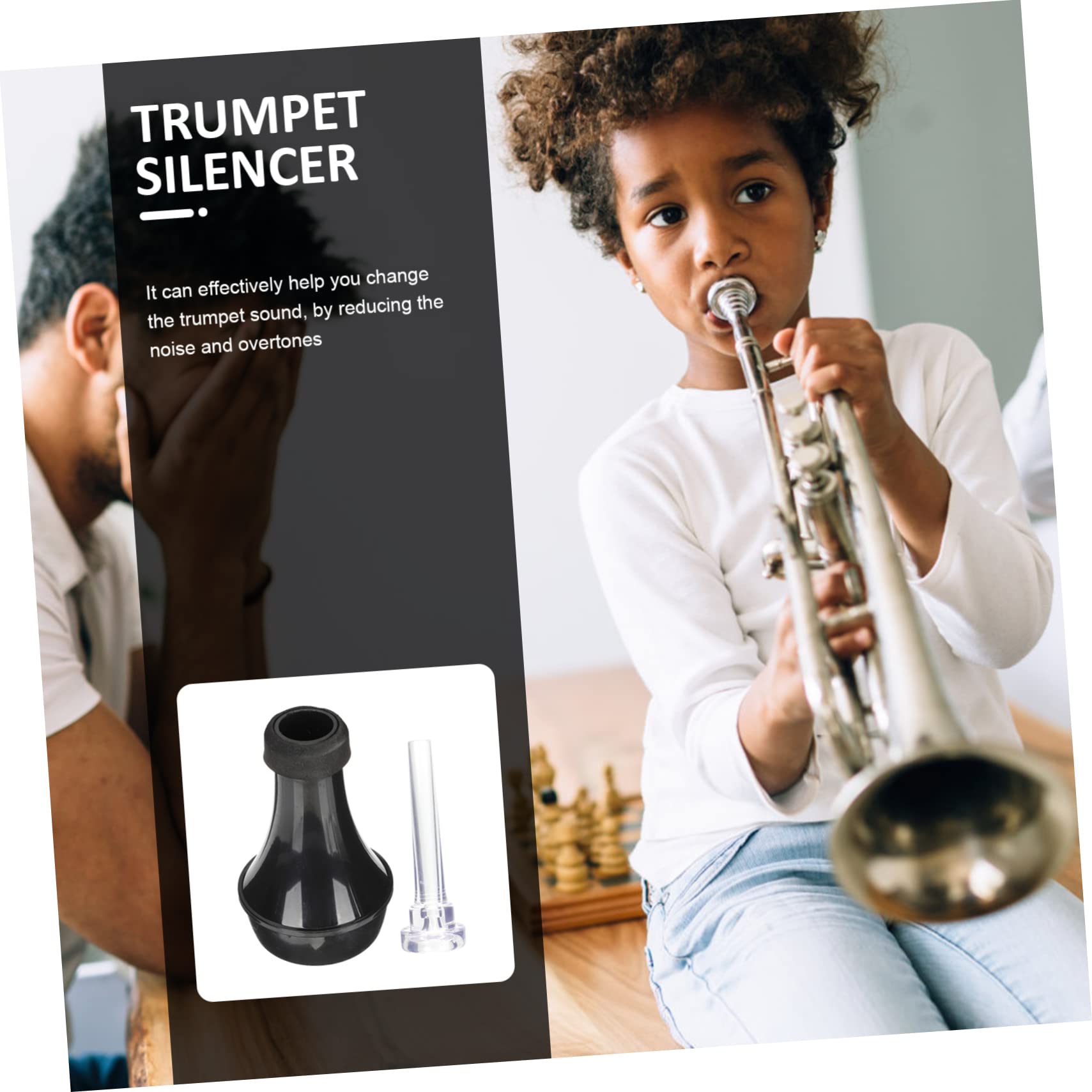 Abaodam 4 Sets Practice Trumpet Mute Set Trumpet Straight Mute with Abs Material Trumpet Gear