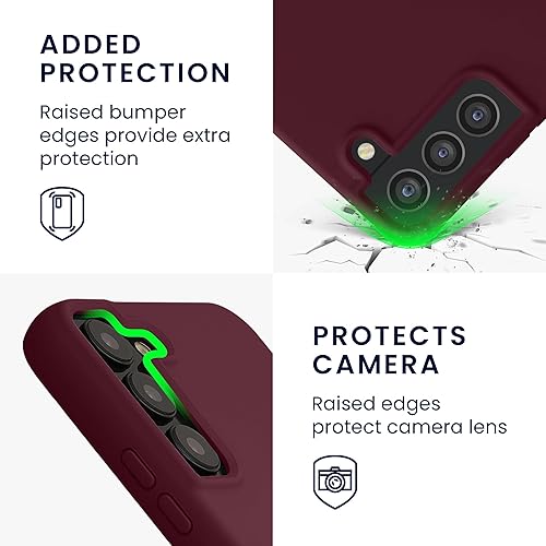 Miniatura 3 de kwmobile Funda compatible con Samsung Galaxy S22 Plus - Funda de silicona TPU con acabado suave - Violeta burdeos