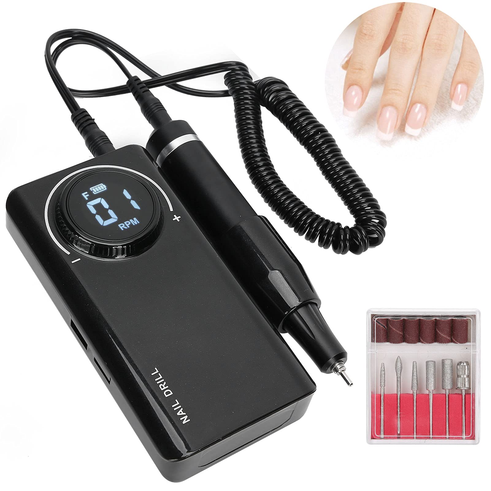 Lime Per Unghie Elettriche Per Trapano Per Unghie Lime Per Unghie Elettriche Ricaricabili Per Penna Per Trapano Per Unghie Lucidatrice Per Unghie Portatile(nero)