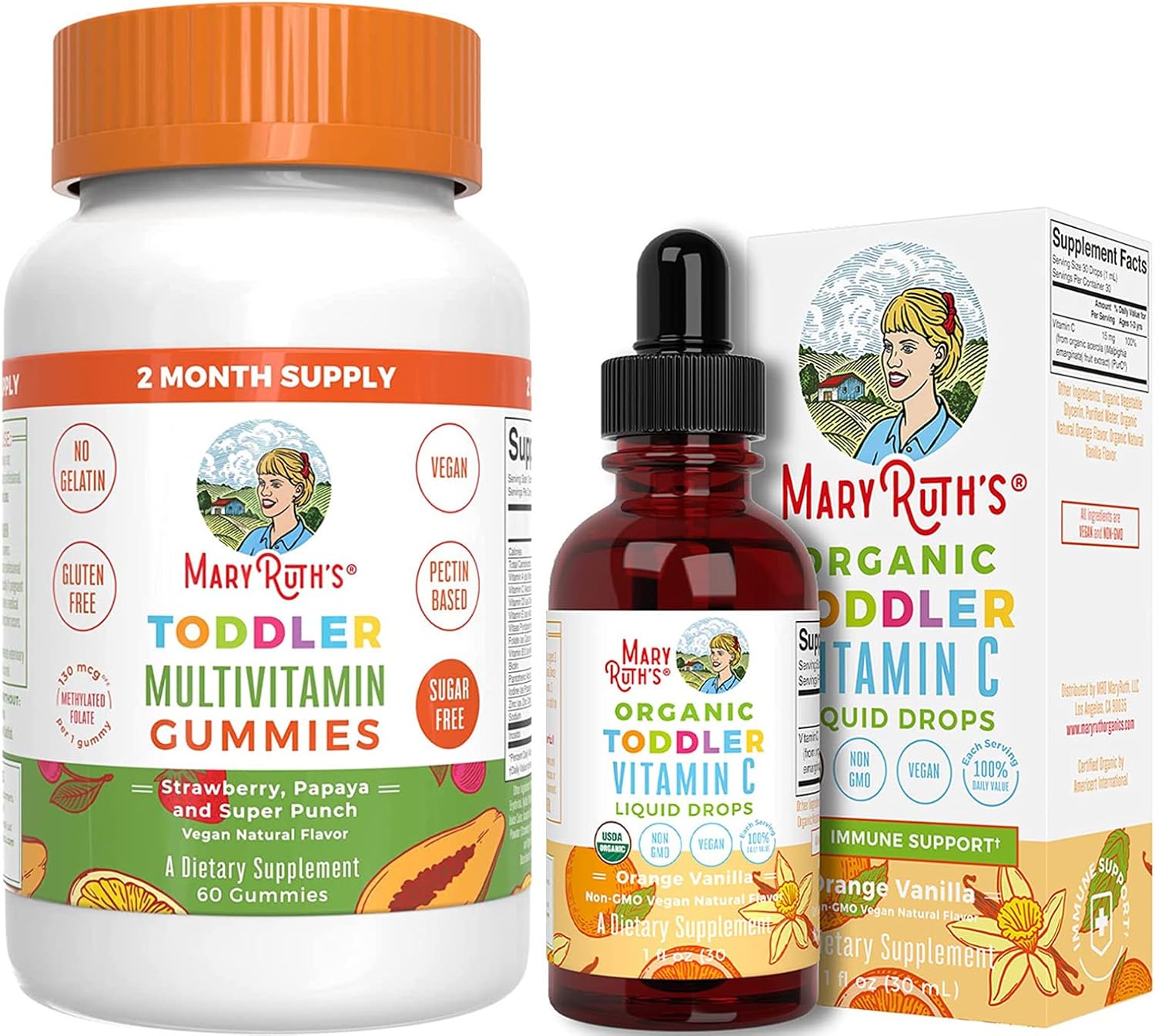 Toddler Multivitamin Gummies & USDA Organic Vitamin C