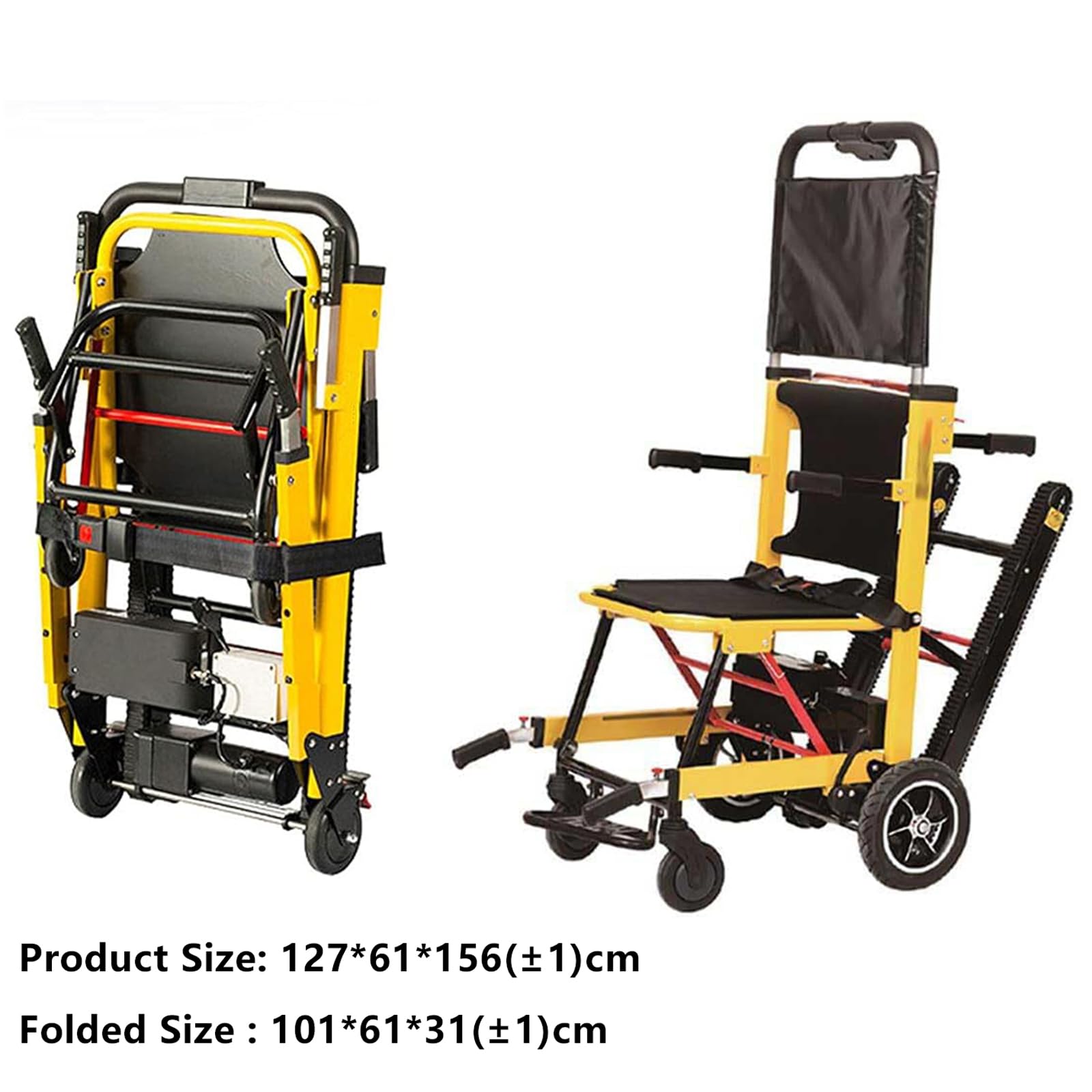 Montascale Elettrico Cingolato Pieghevole Saliscale Manuale su Sedia A Rotelle Carrello Montascale Elettrico per Anziani Disabili, può Salire E Scendere Le Scale
