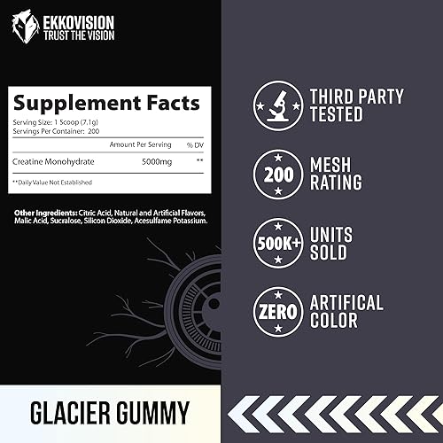 Vista 10 de Ekkovision Monohidrato de creatina en polvo, micronizado, limonada rosa, suplemento para antes del entrenamiento y después del entrenamiento