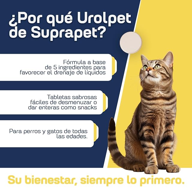 Foto 3 de 6 de Suprapet Urolpet Perros y Gatos Cistitis y Vías Urinarias 30 Comprimidos - hasta 2 Meses de Suministro