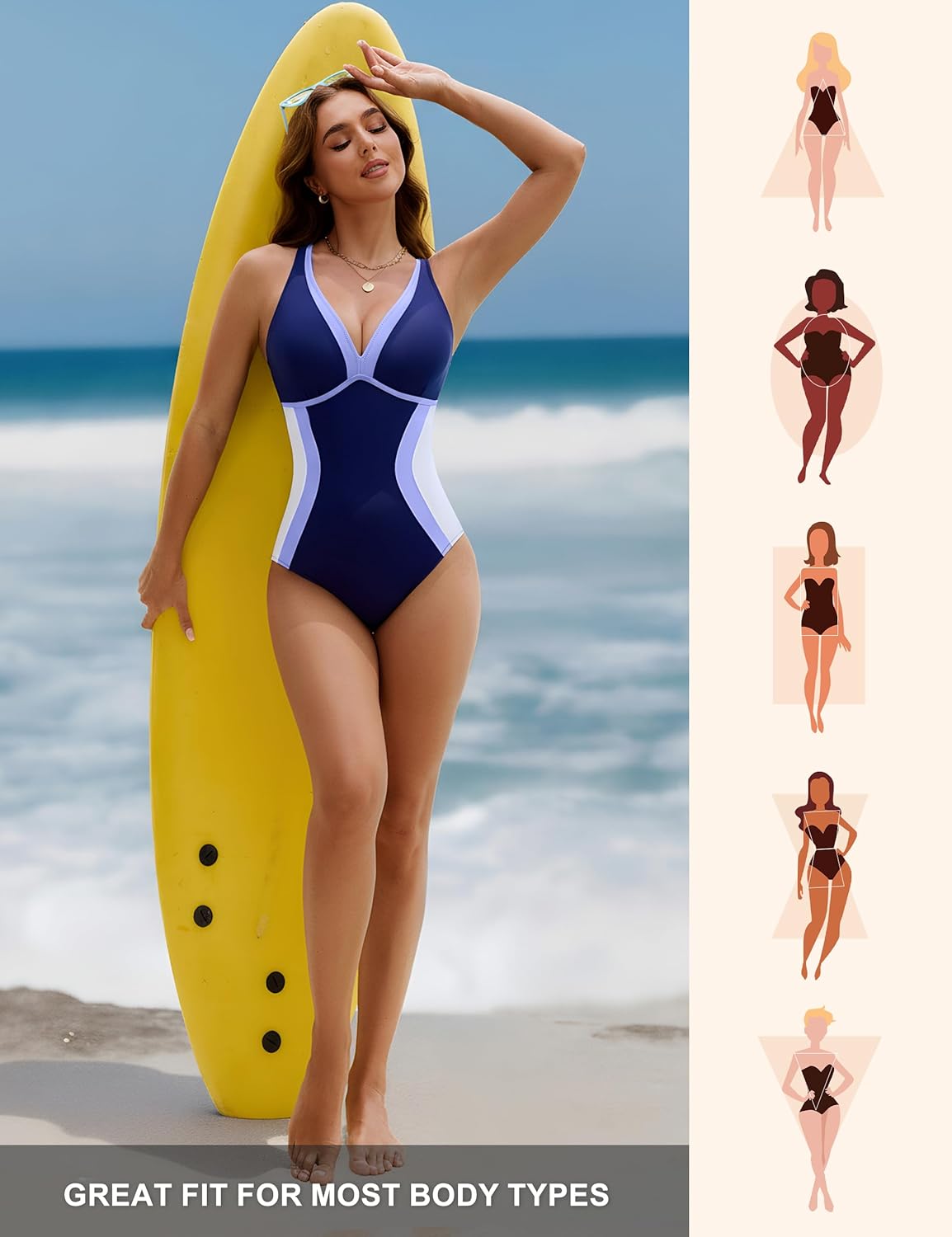 BMJL Womens One Piece Swimsuit Slimming Tummy Control Bathing Suit Color Block Shapewear Swim Suits 2025 - Image 5