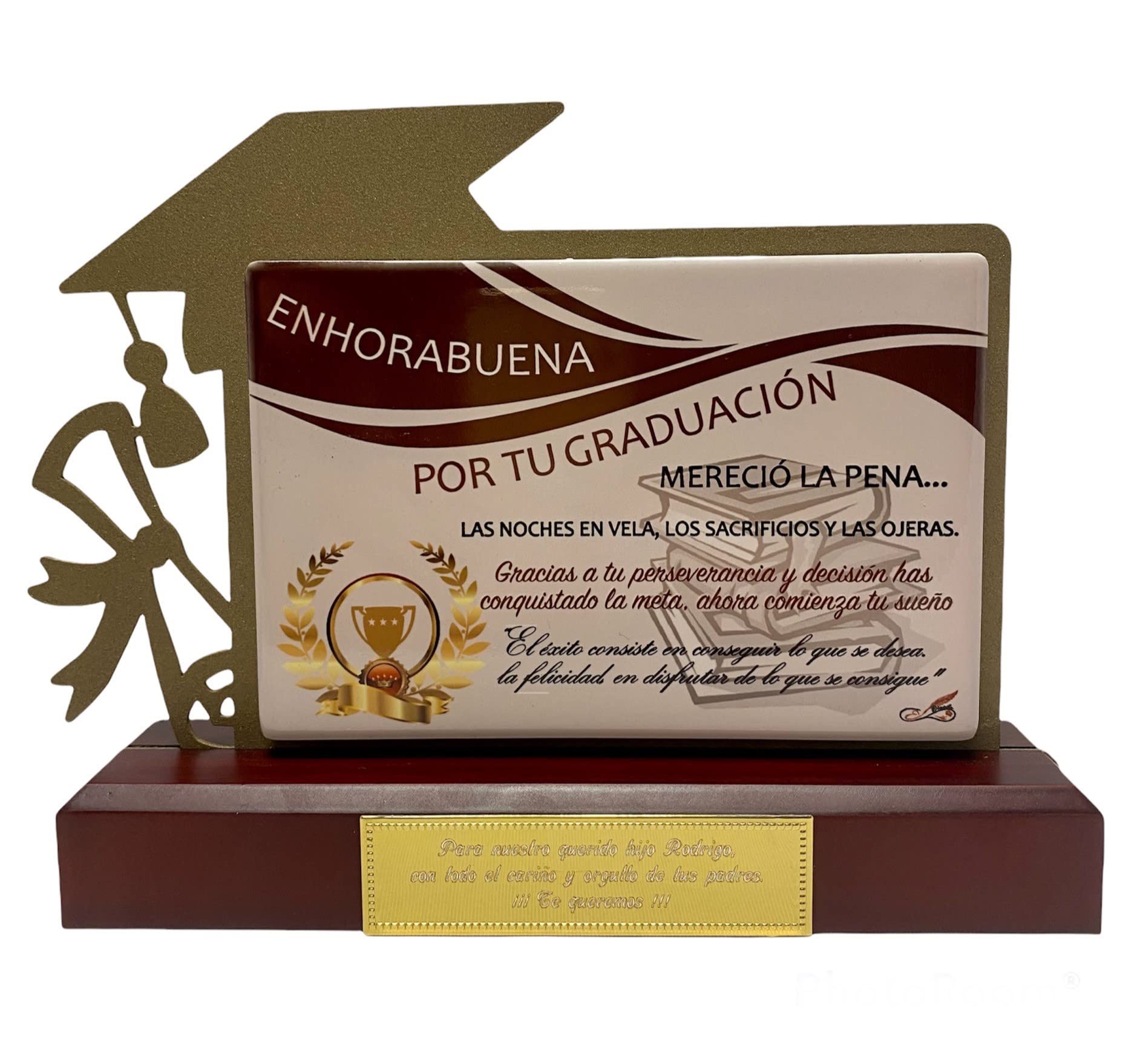 Regalo Graduación para Hijo Hija Personalizado Figura con dedicatoria Graduado graduada de Acero Satinado