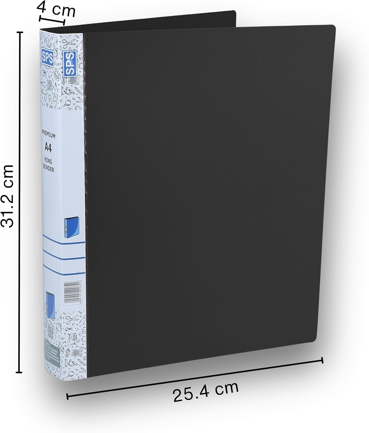 SPS A4 Size 2D Ring Binder File, Office File for Certificates and Documents | for Office and School Documentation, Blue & Black - Pack of 2