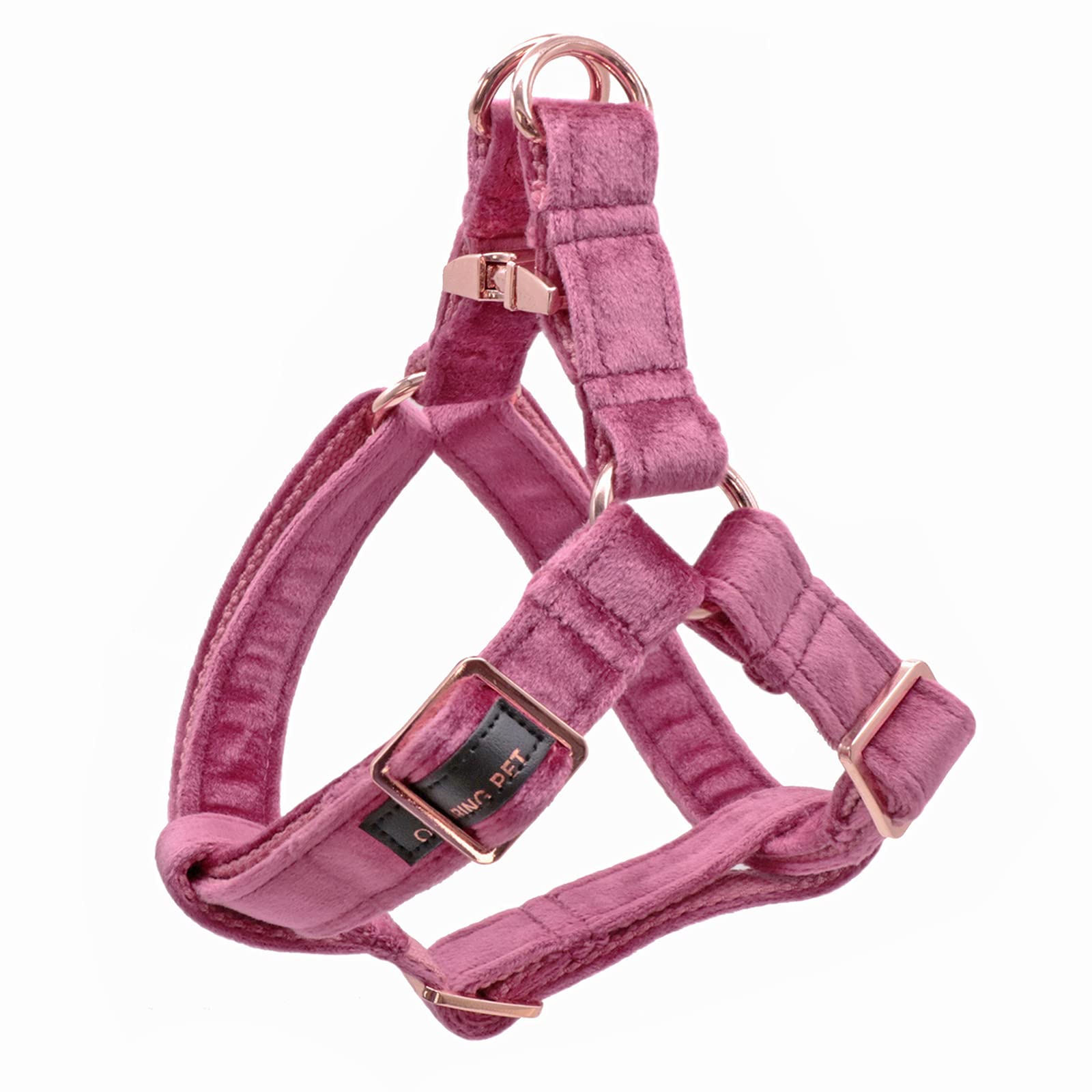 ARING PET Dog Harness, Velvet Dog Halter, Small, Pink, Elegant Style, No Choke, Super Durable, Safe & Comfortable Walks
