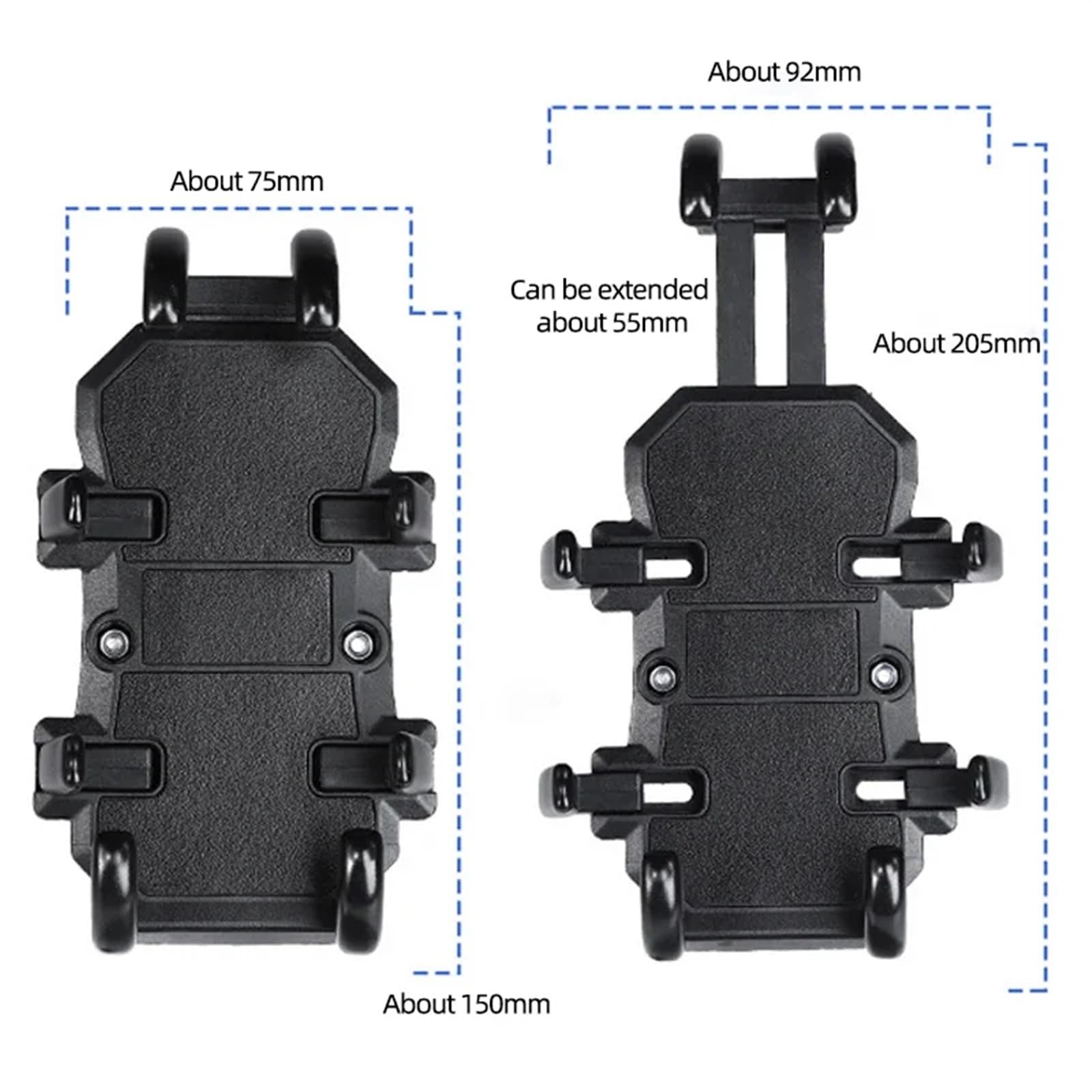 Support Telephone Velo Support Téléphone Tige Fourche Moto Avec Guidon D'amortisseur Support Navigation GPS Téléphone 4.7 À 7.1 Pouces Support Antichoc Telephone Moto Rotation(Shock-absorbing R)