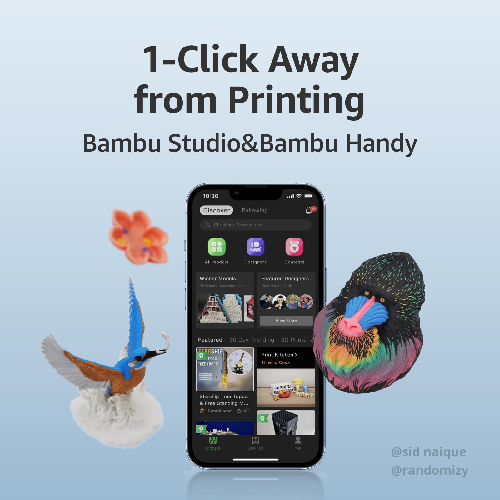 Bambu Lab A1 mini 3D Printer + LED Lamp Kit -9