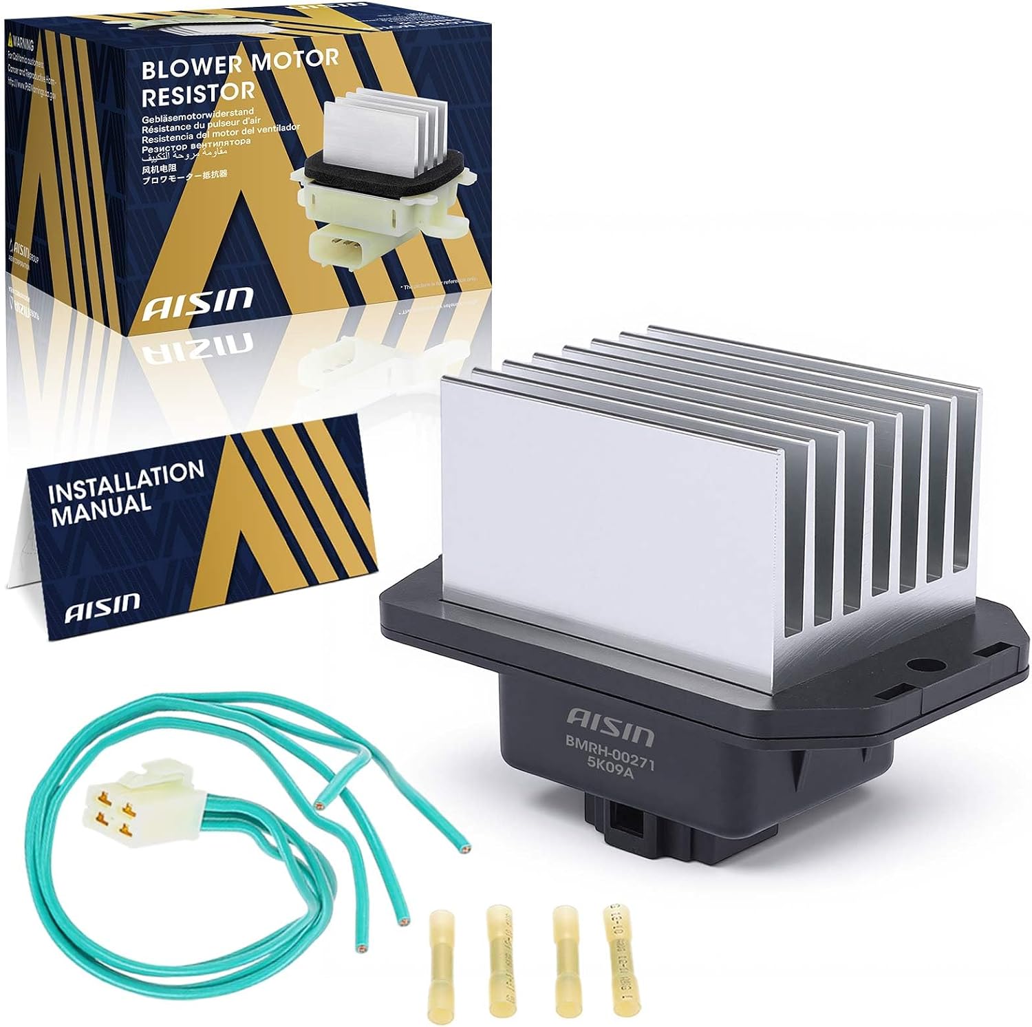 AISIN HVAC Blower Motor Resistor Kit (BMRH-00271) — Compatible with Honda Accord 2005–2007 and Acura TSX 2006–2008