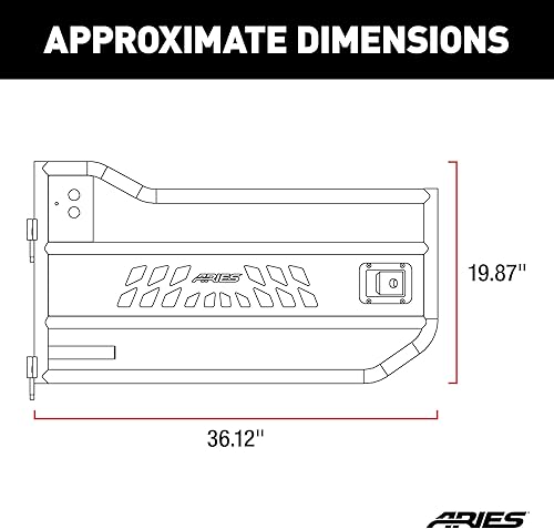 Miniatura 2 de Aries AR15009 puerta tubular frontal de aluminio con textura, color negro