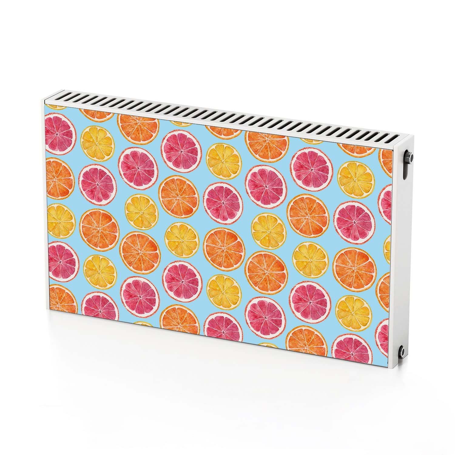 Cache radiateur magnétique 100x60 cm agrumes pour masquer un chauffage usé facilement
