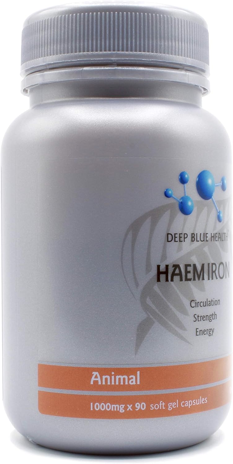 New Zealand Heme Iron Supplement - 1000mg x 90 Soft Gel Capsules - Iron Deficiency Supplement for Anemia - Deer Blood w/ Ferrous Fumarate - Supports Energy, Strength and Circulation for Men and Women