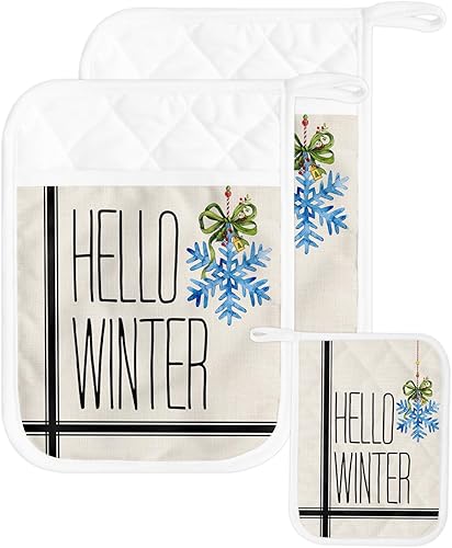 Miniatura 8 de Juego de 5 soportes para ollas de árbol de Navidad para cocina, antideslizantes y aislantes de calor, juego de agarraderas de tela de toalla con