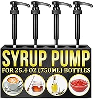 Vista 11 de Dispensador de jarabe de café, 4 unidades, funciona como bomba de jarabe delgada y Torani, se adapta a varias botellas de 25.4 onzas, dispensación